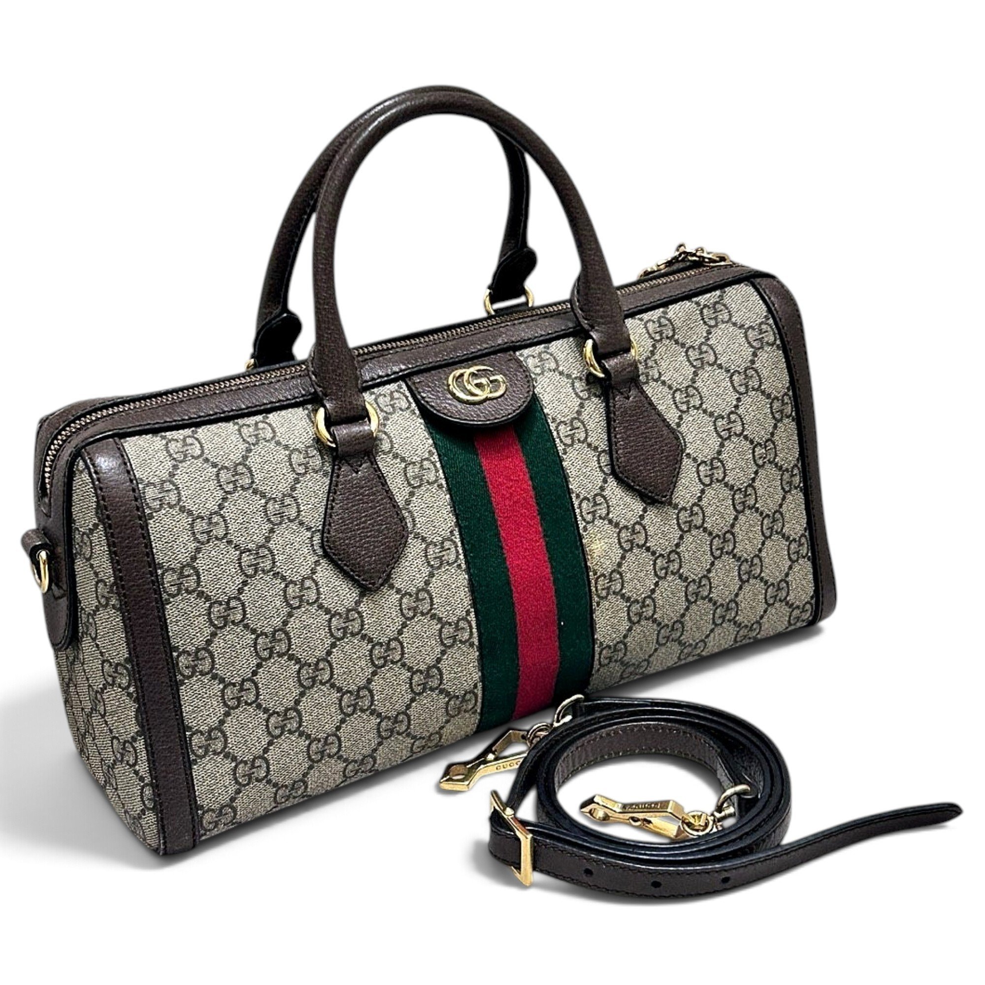 Gucci Ophidia Boston leather bowling bag
