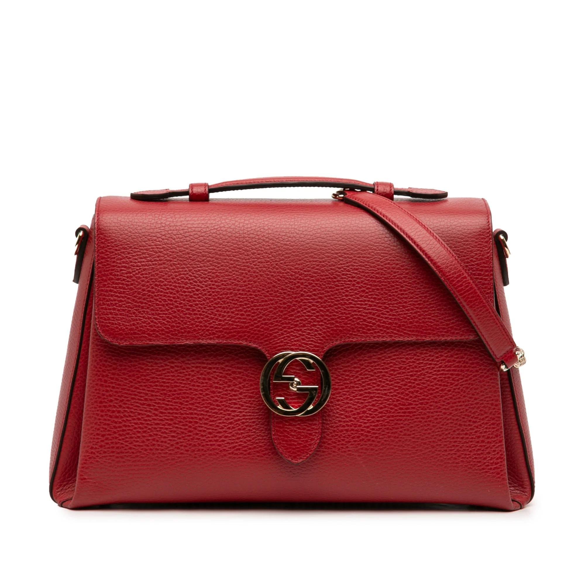 Interlocking pony-style calfskin handbag