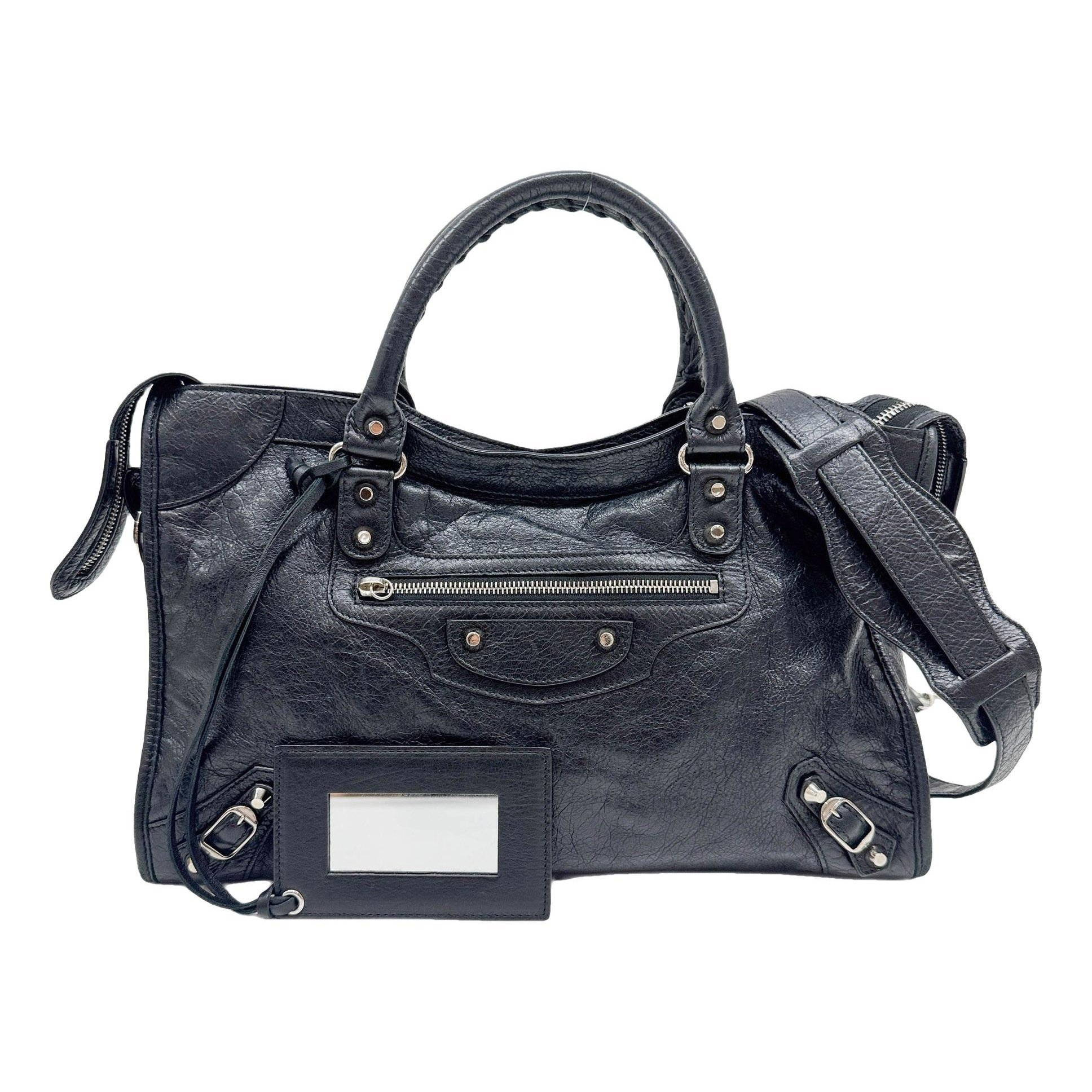 City leather handbag