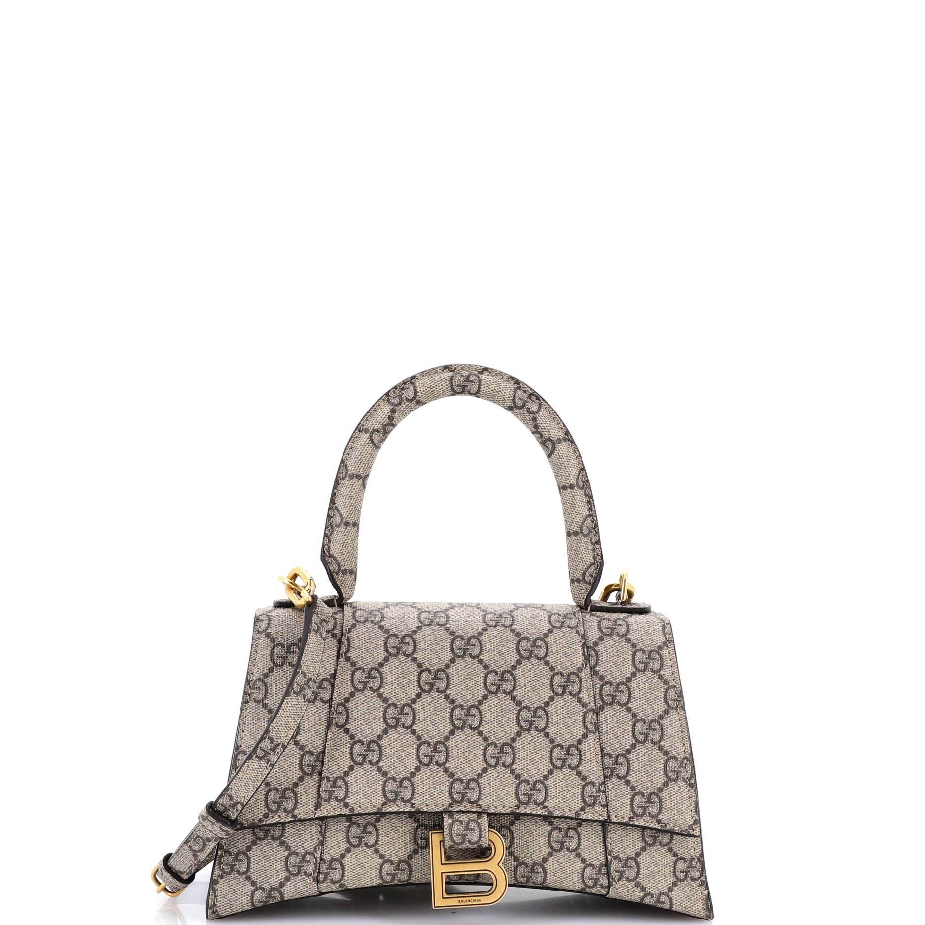 x Balenciaga The Hacker Project Hourglass Top Handle Bag GG Coated Canvas Small