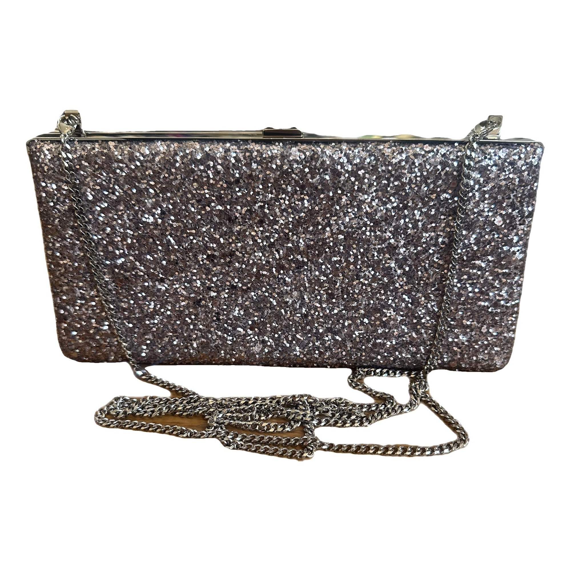 Celeste glitter clutch bag