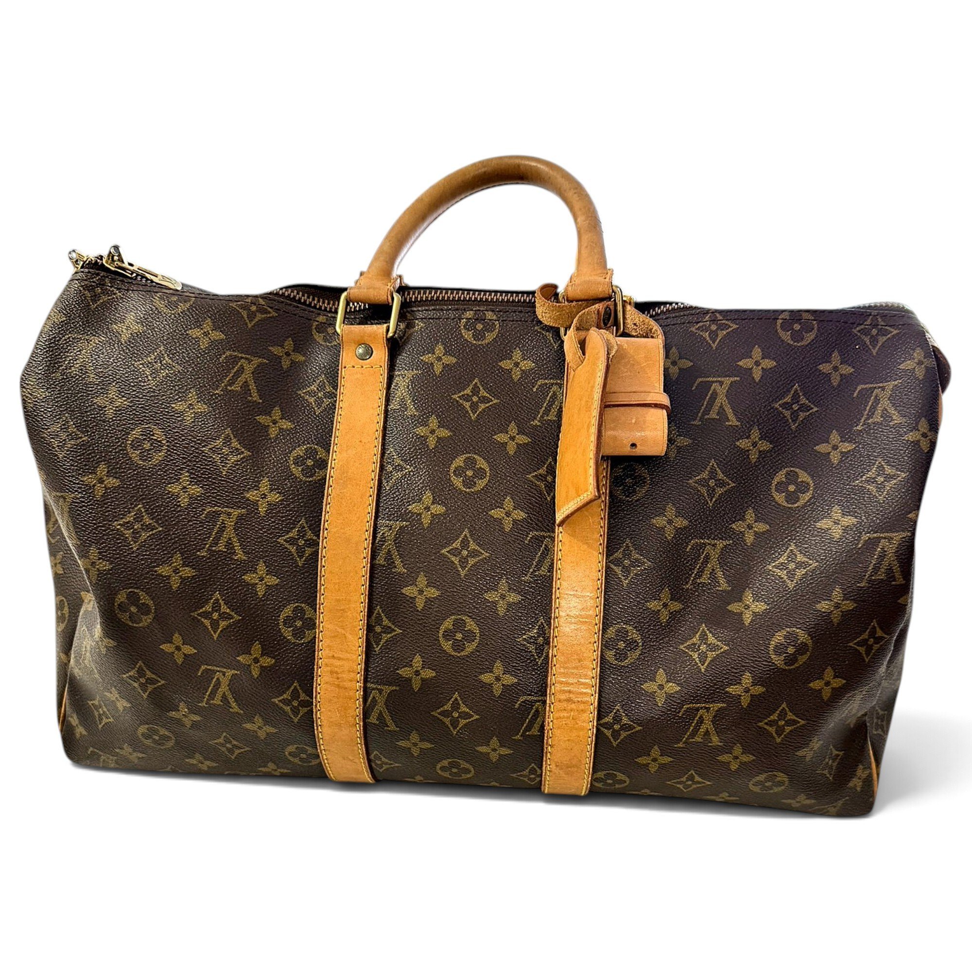 Keepall leather travel bag