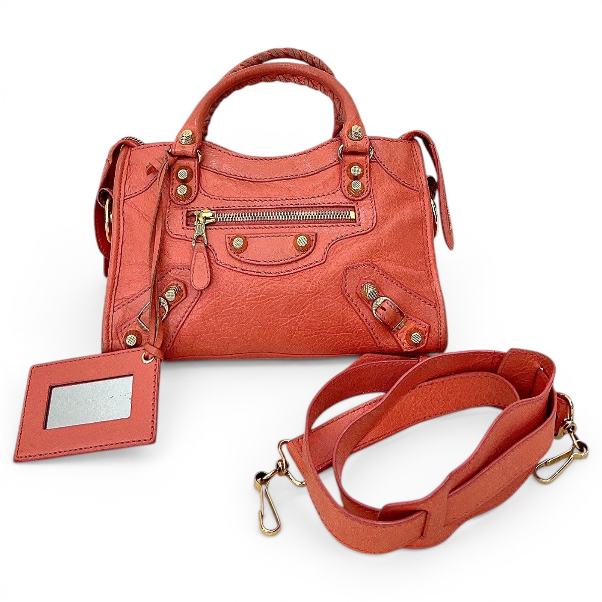 City leather handbag