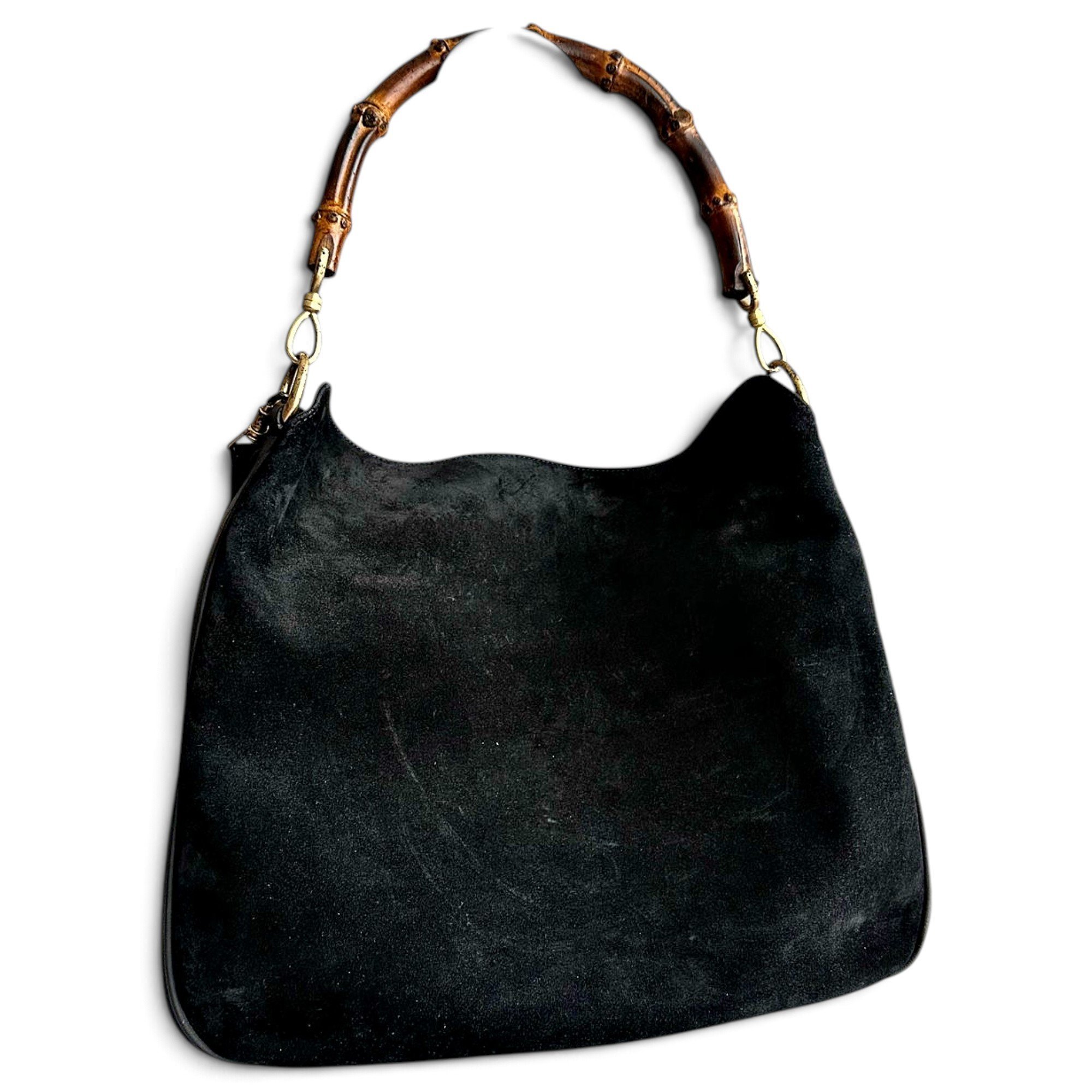 Bamboo Top Handle velvet handbag