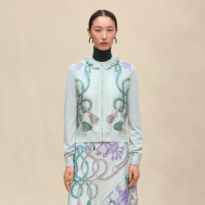 Vert Embrun "Palefroi Remix" Long-sleeve Twillaine Cardigan