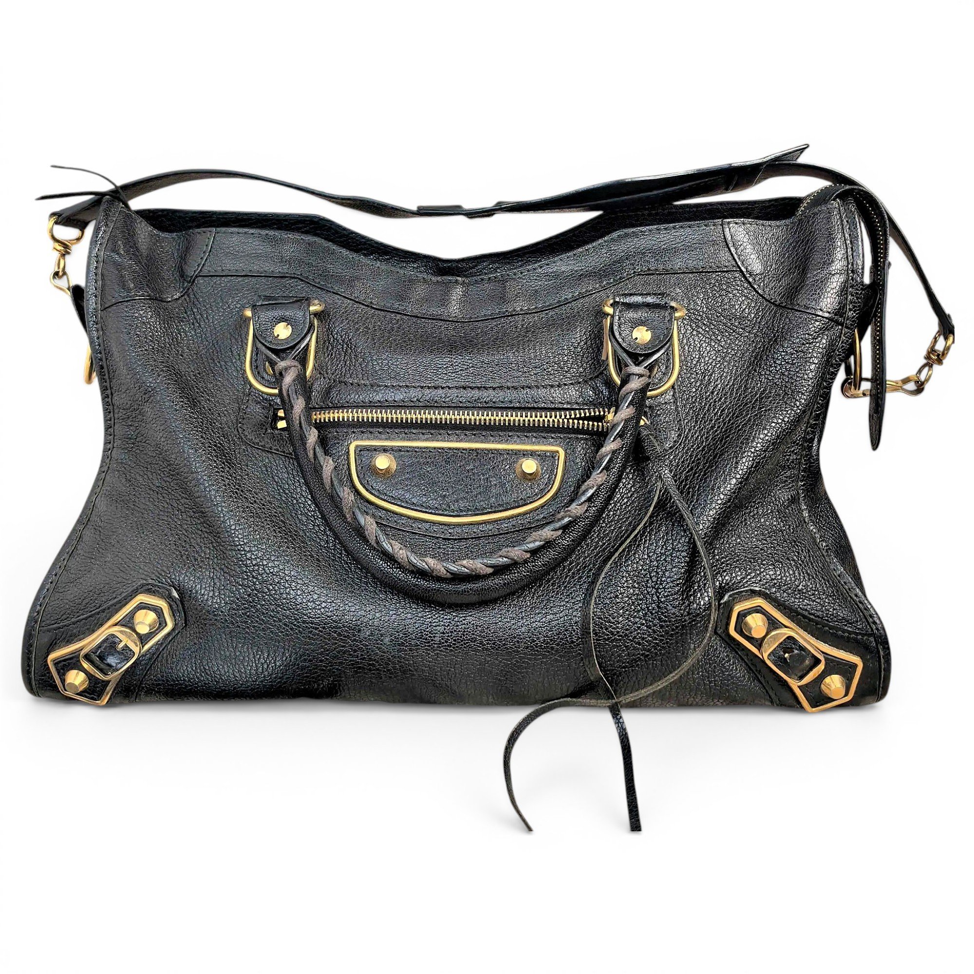 City leather handbag