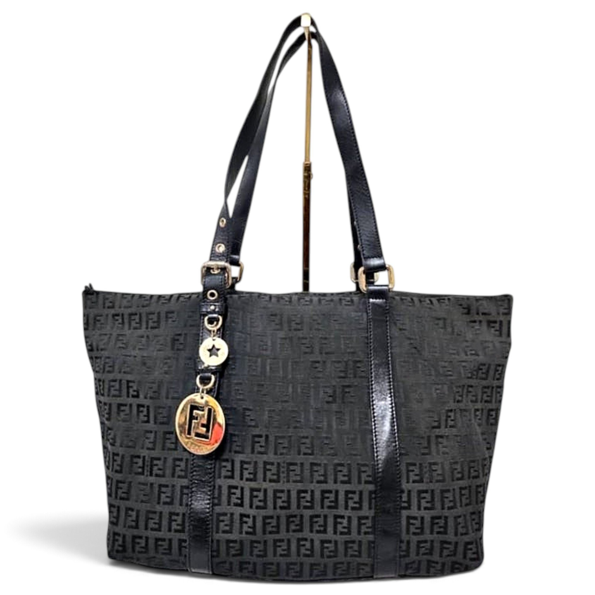 Fendi FF leather tote