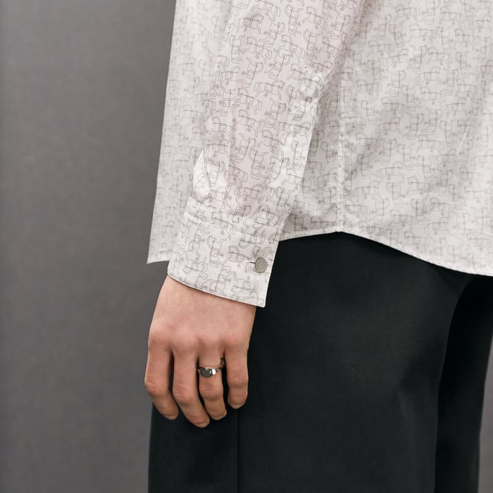 Blanc "Quadrigalop" Straight Cut Shirt With Louis Collar