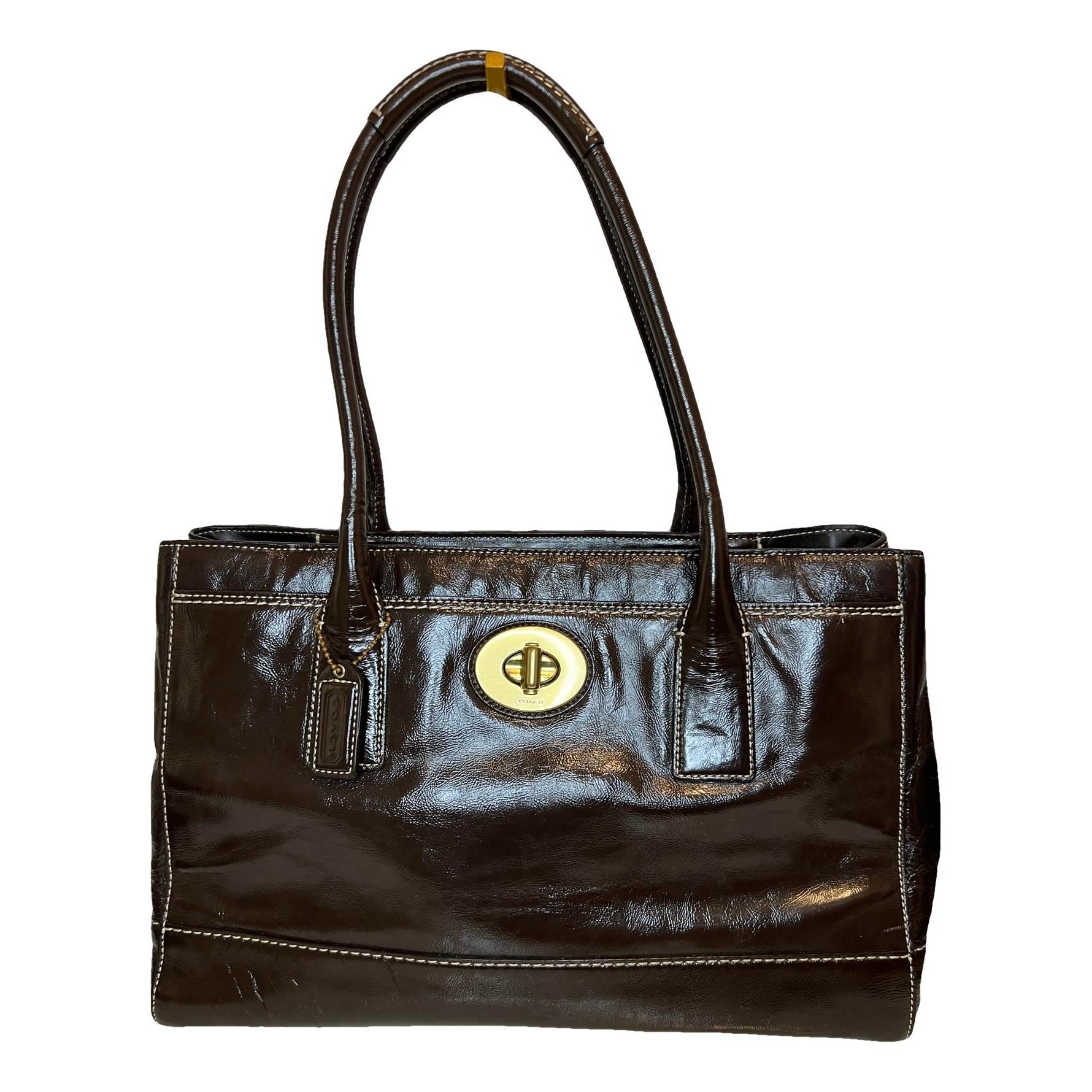 Patent leather handbag