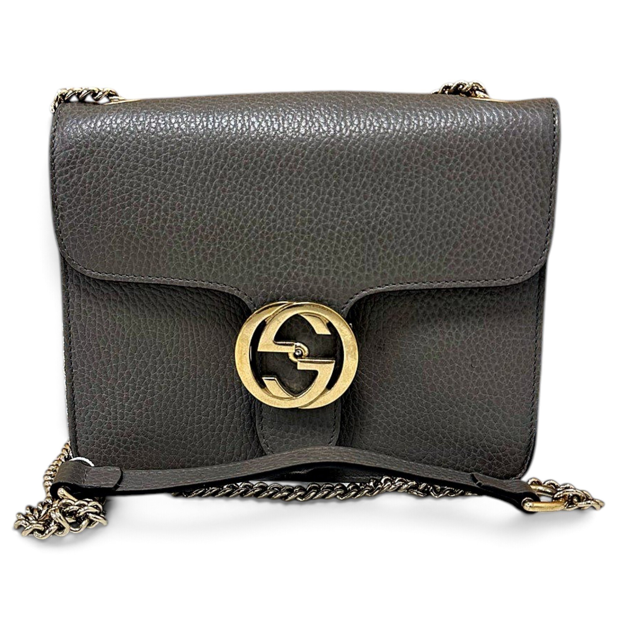 Interlocking leather crossbody bag