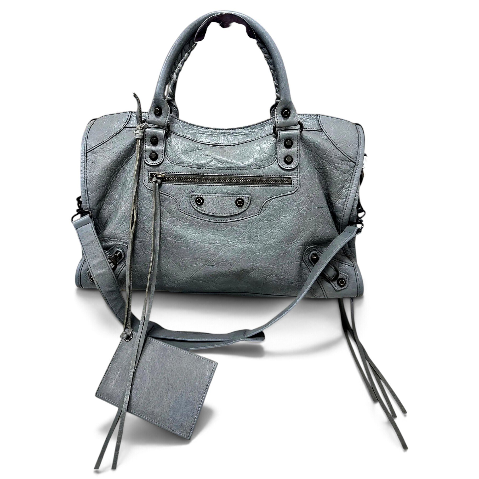 City leather handbag