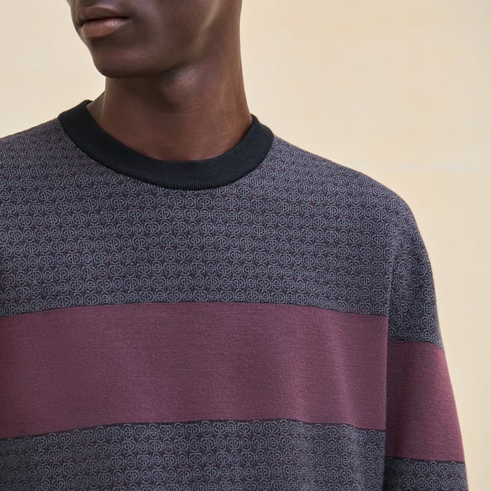 그르나 “jacquard Maillons Mosaique” 크루넥 스웨터