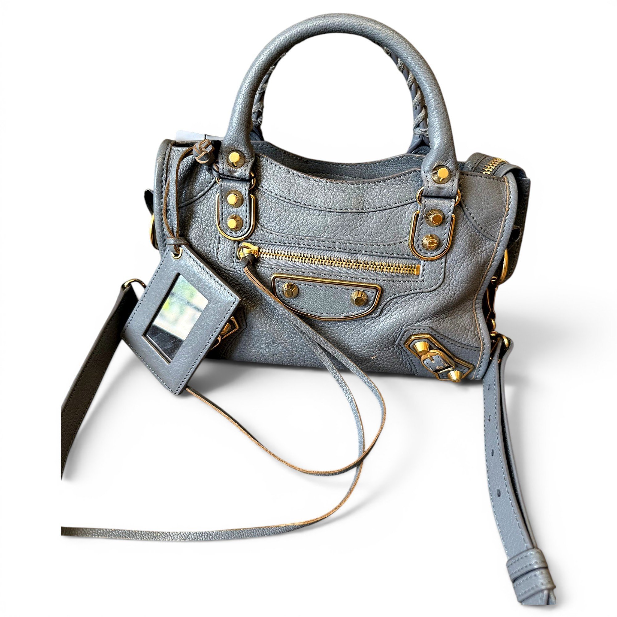 Classic Metalic leather handbag