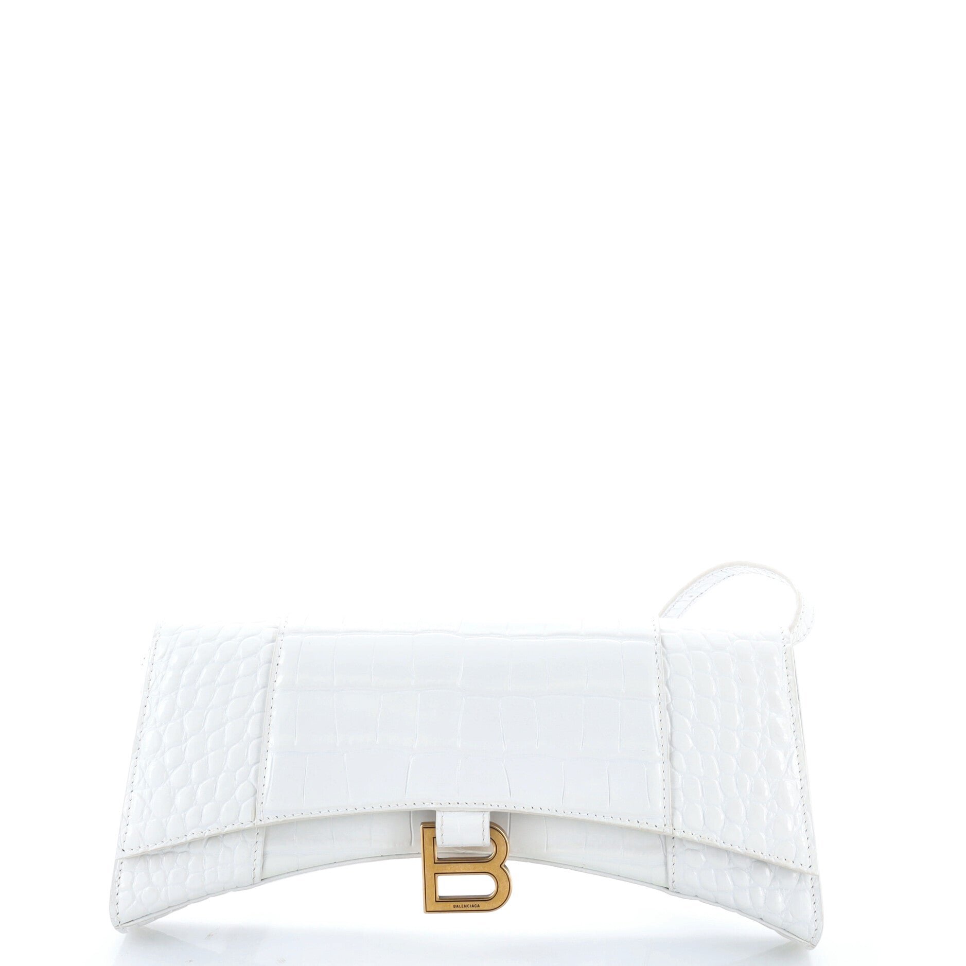 Hourglass Stretch Sling Bag Crocodile Embossed Leather