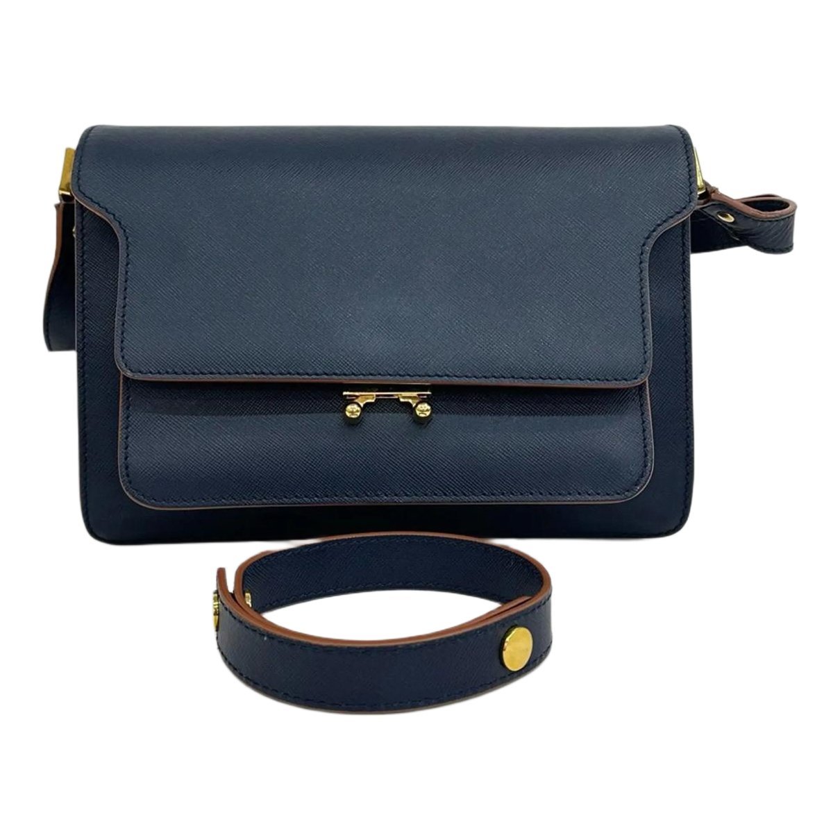 Trunk leather crossbody bag