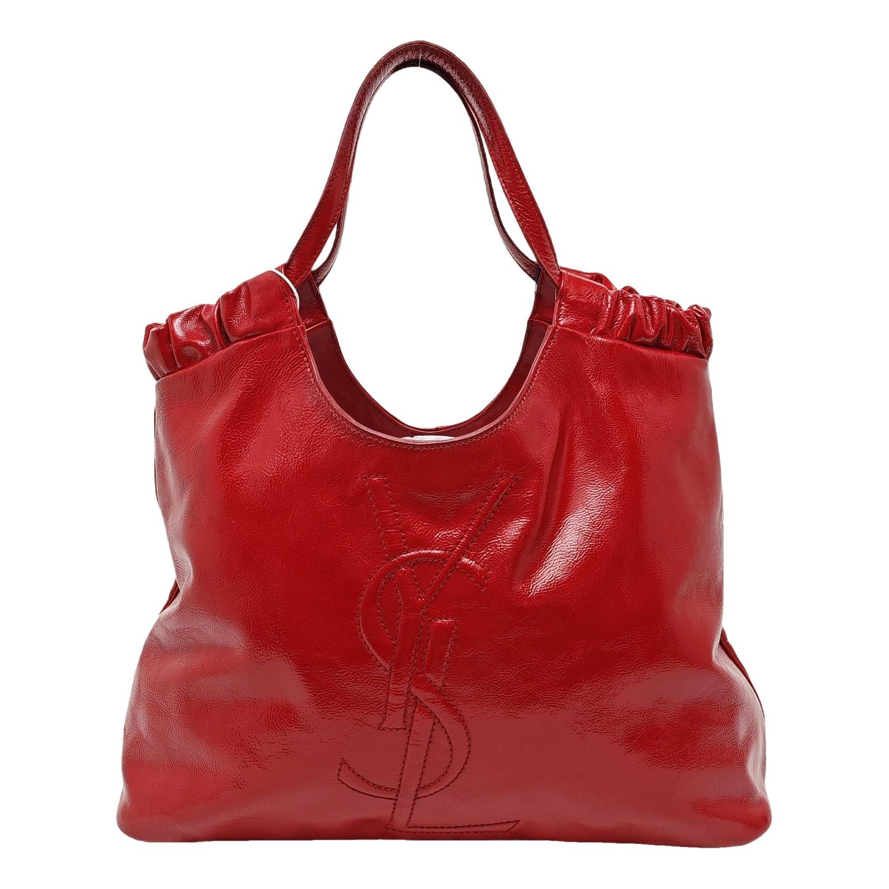 Y patent leather handbag