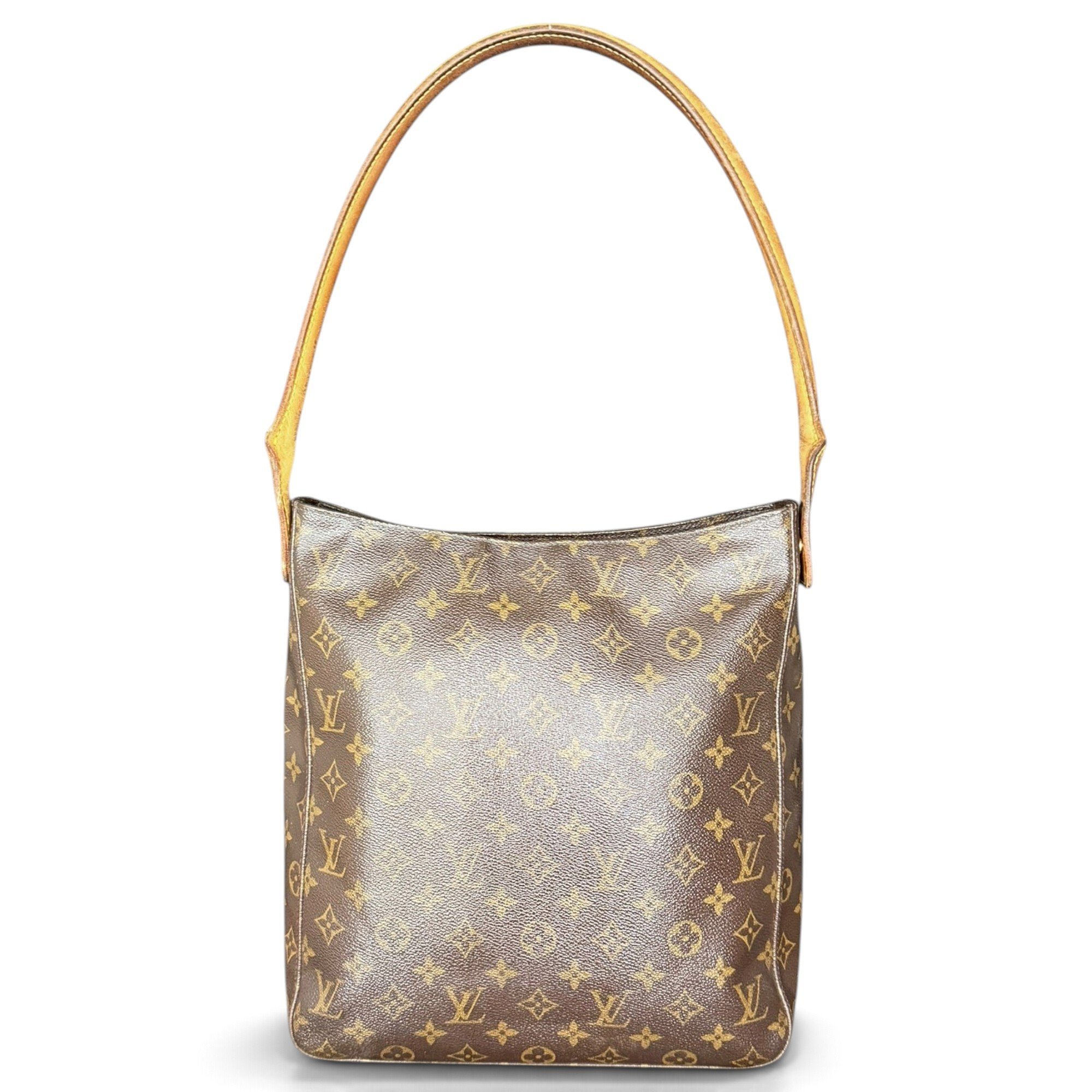 Looping leather handbag