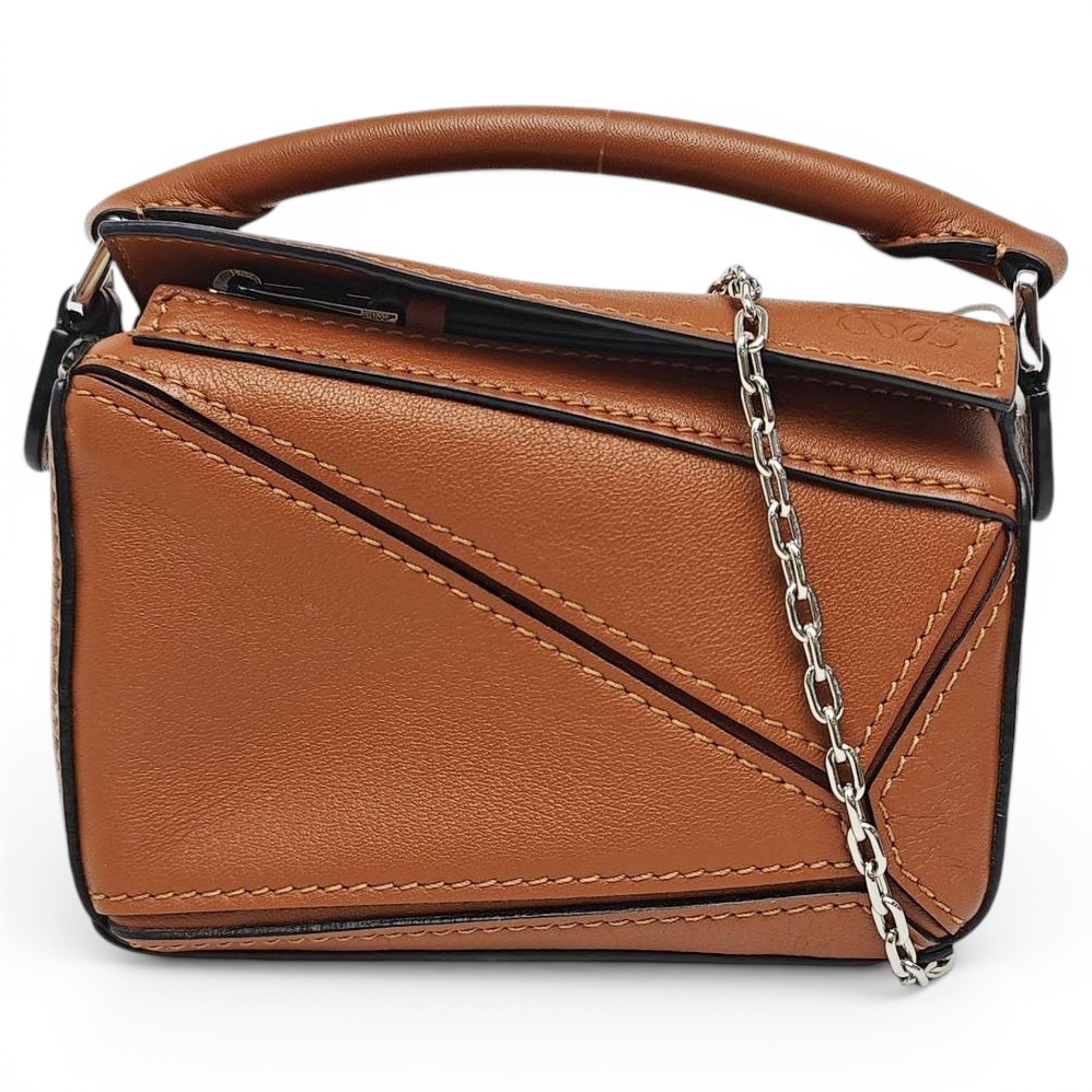 Puzzle leather handbag