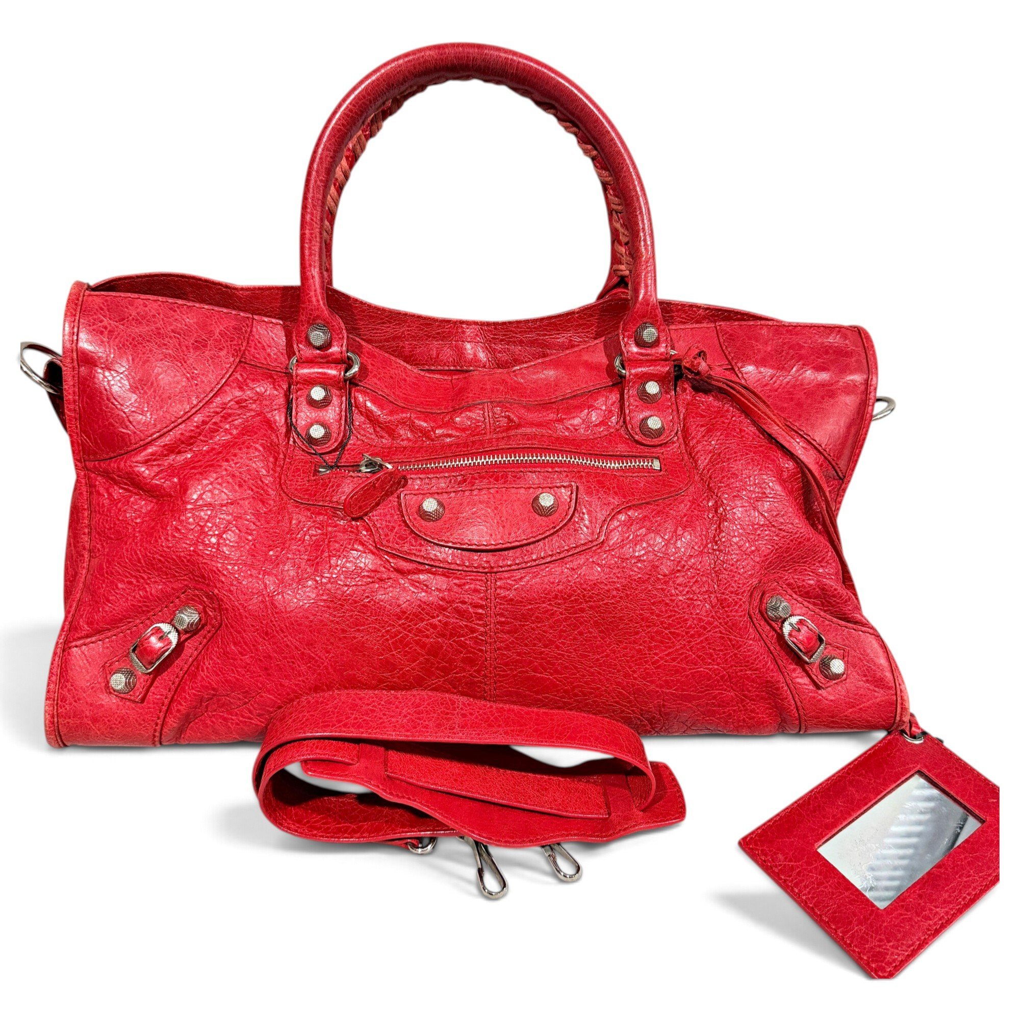 City leather handbag