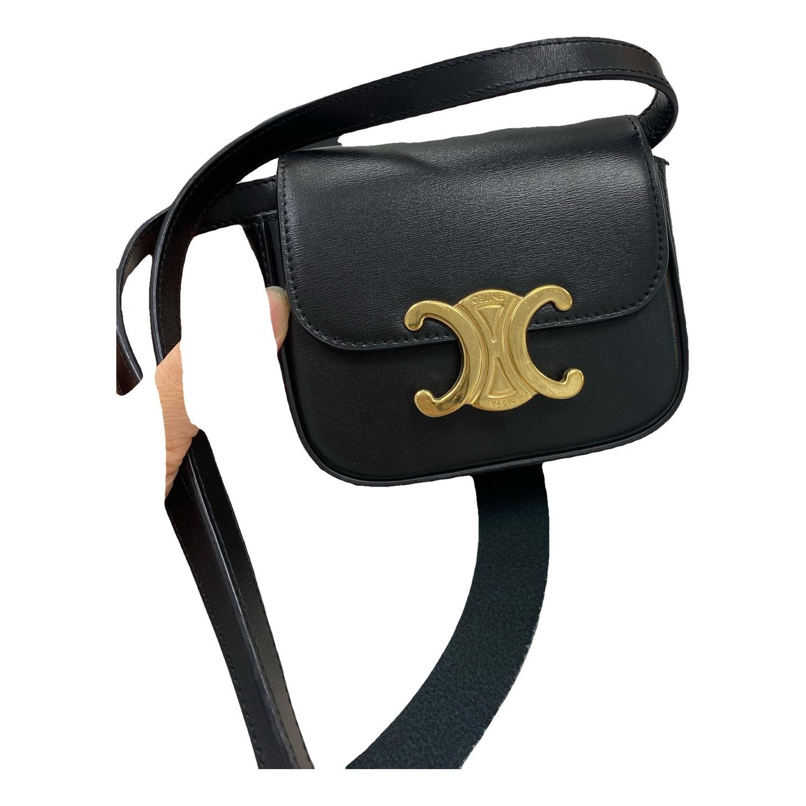 Triomphe leather crossbody bag