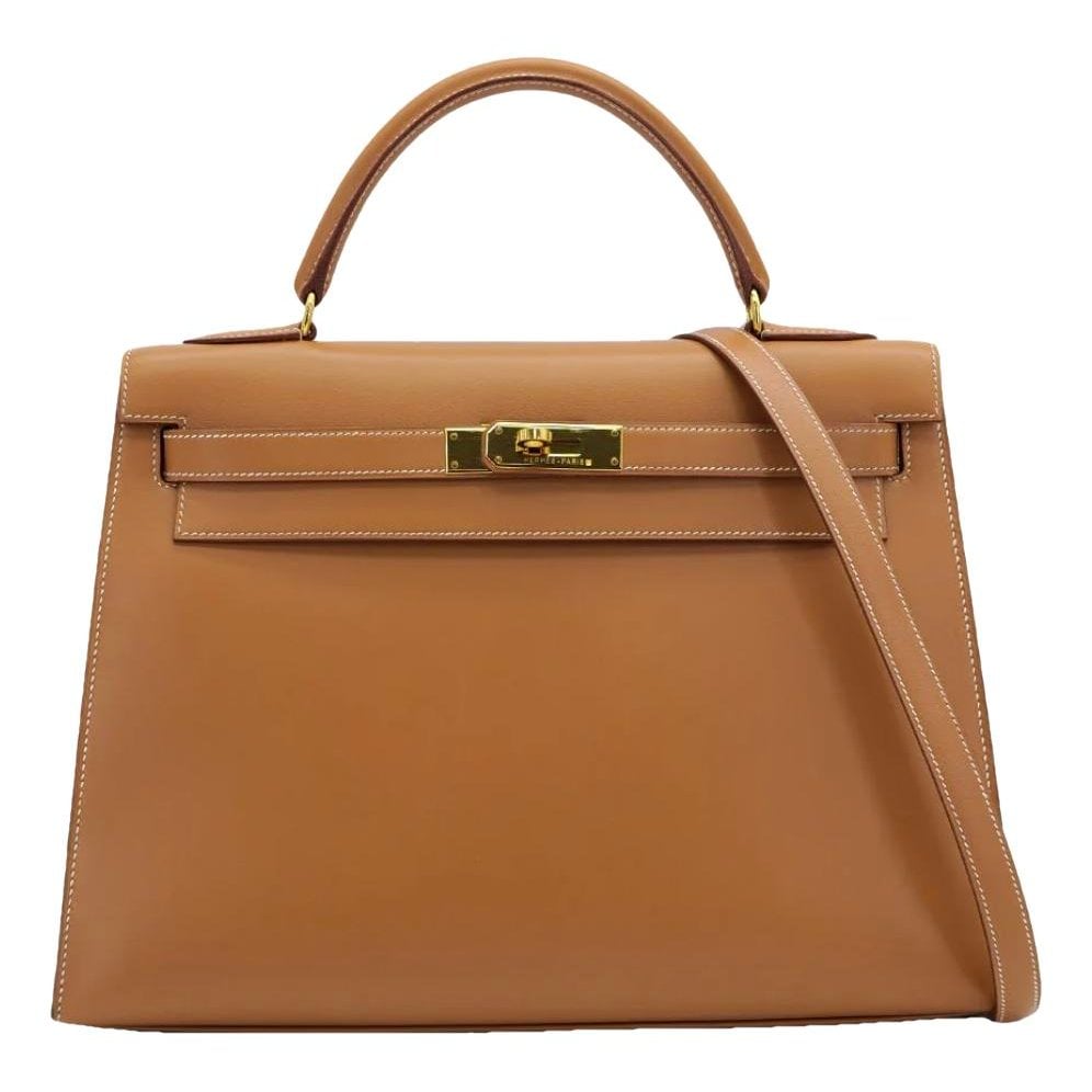 Hermes Kelly 32 Handbag Natural Chamonix Leather