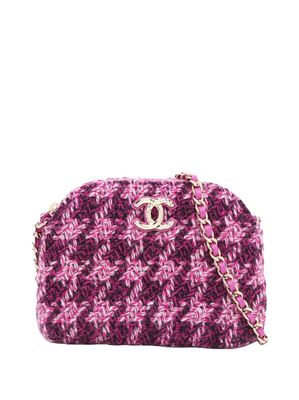 2021-2026 Mini CC Quilted Tweed Clutch With Chain crossbody bag