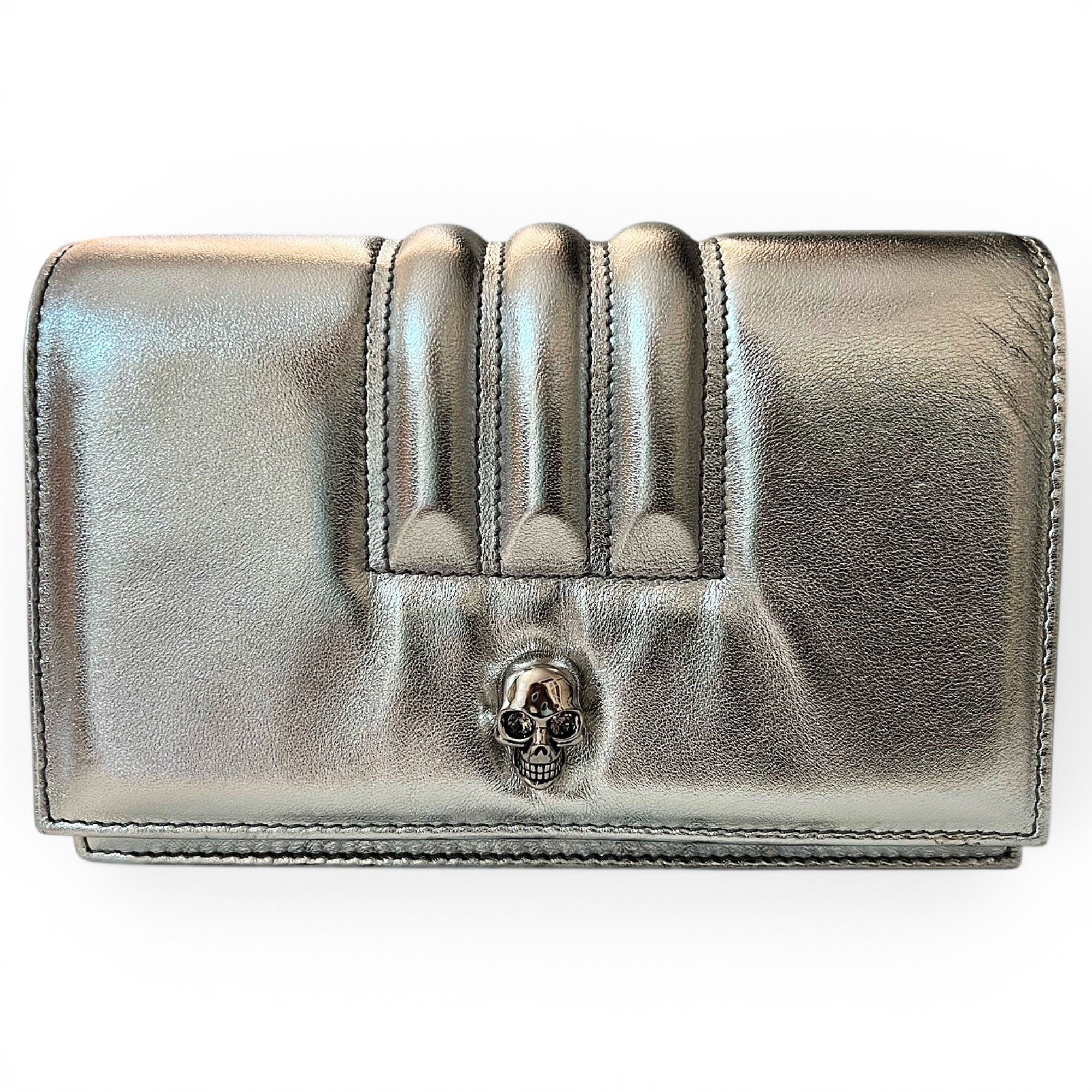 Skull leather crossbody bag