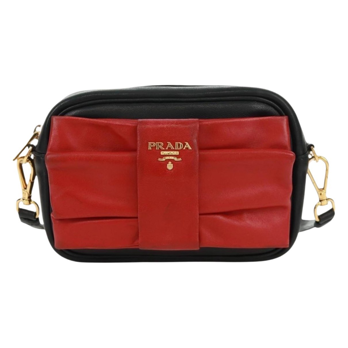 Ribbon leather handbag