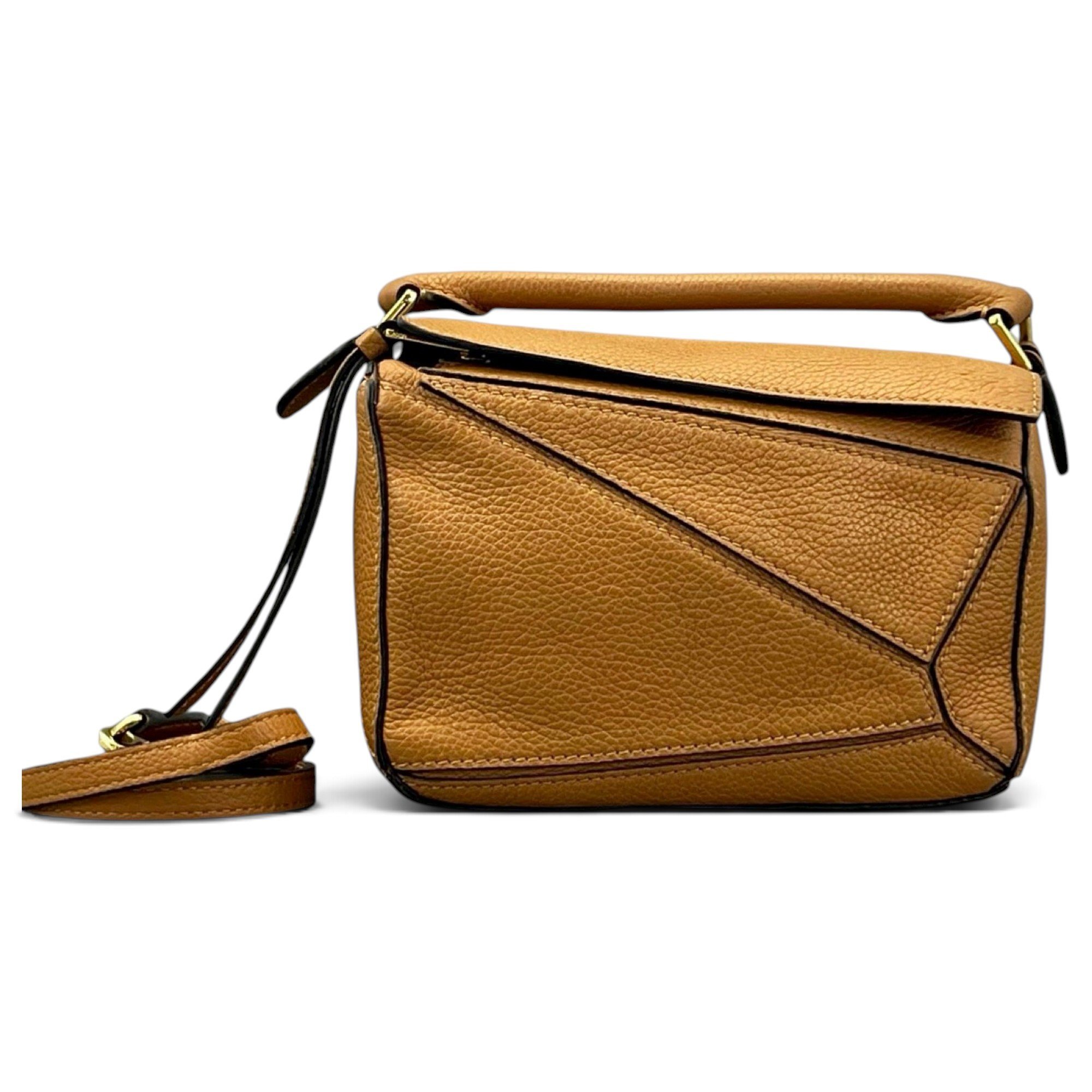 Puzzle leather handbag