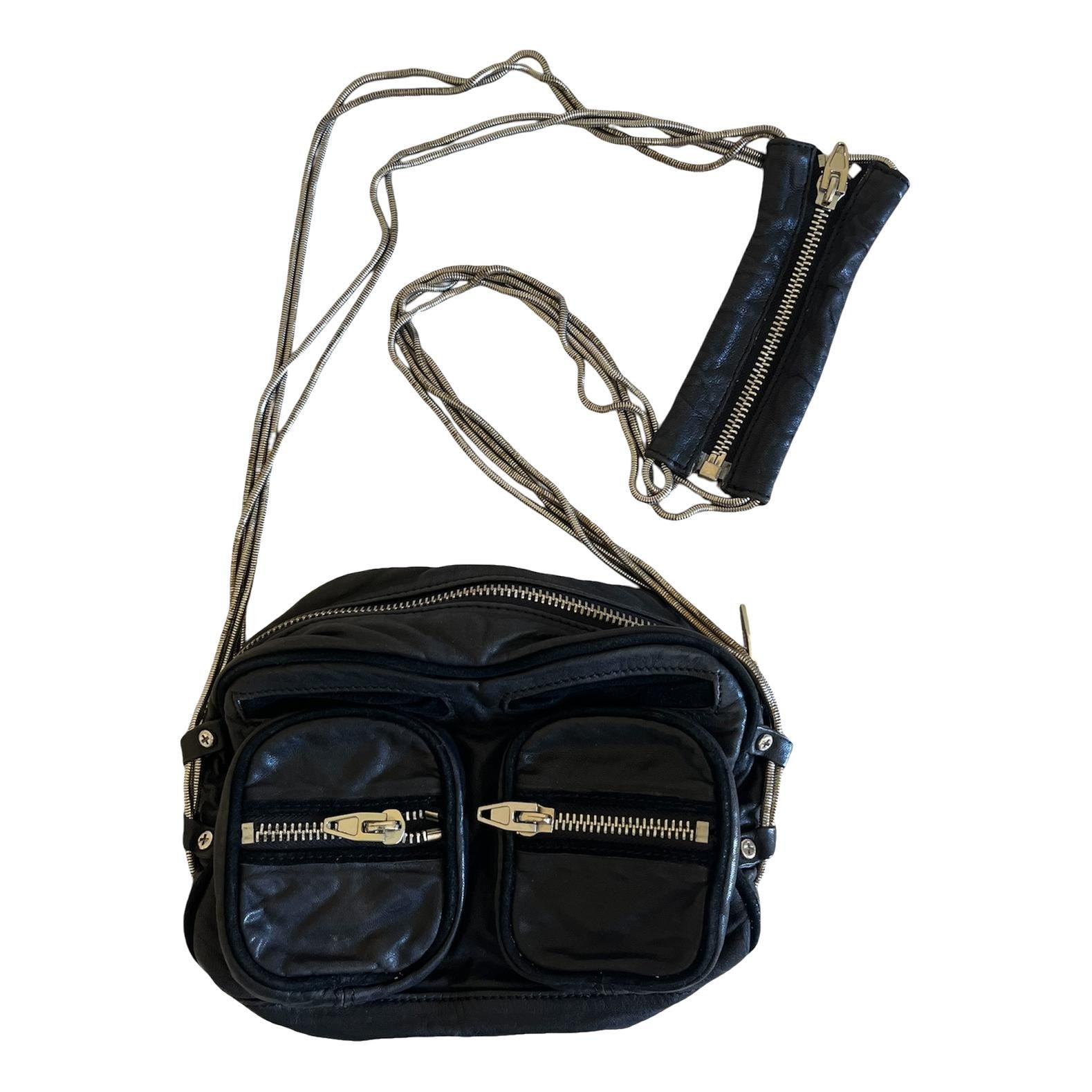Leather clutch bag