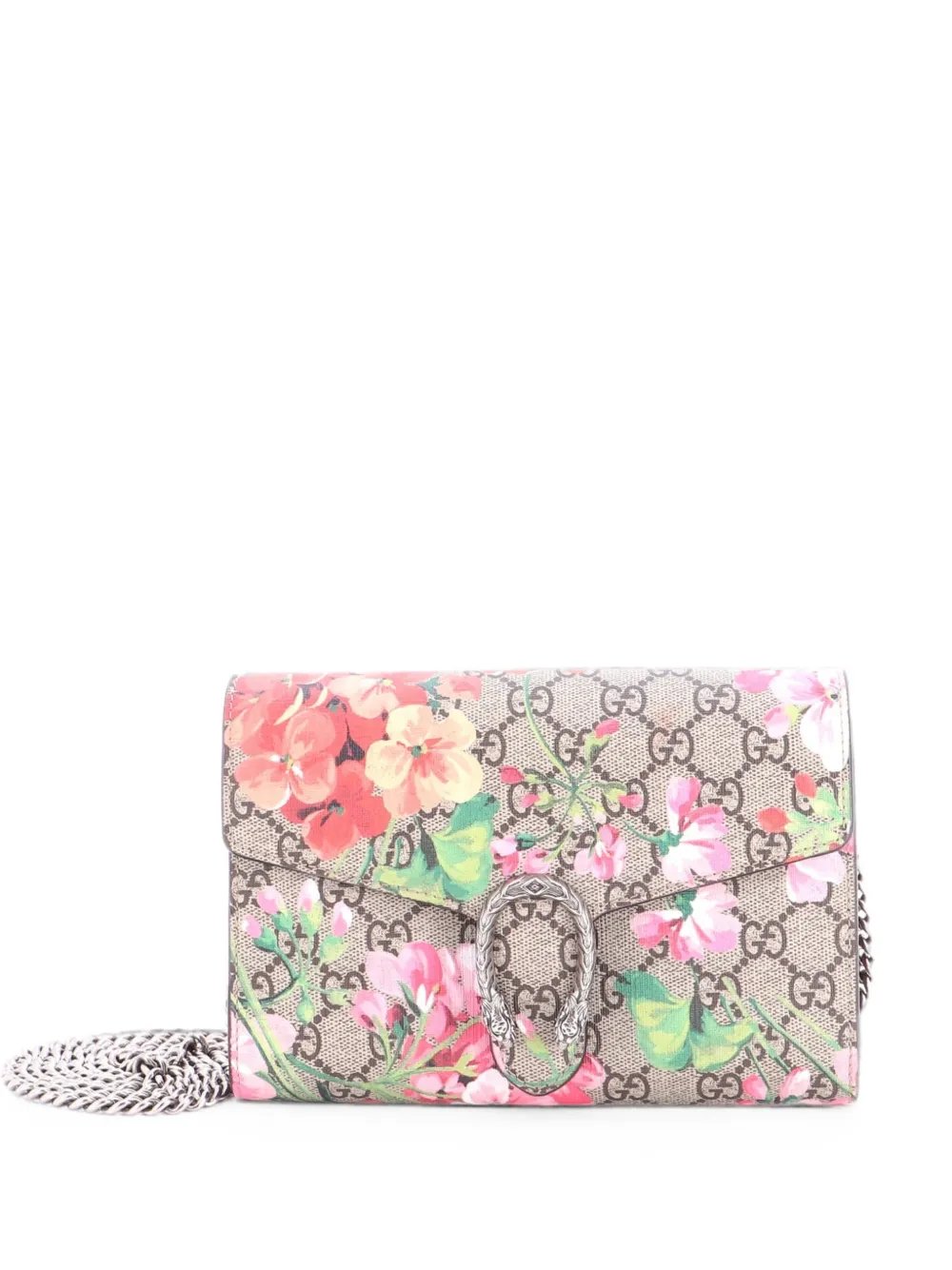 Dionysus Chain Wallet Blooms Print GG Coated Canvas Small crossbody bag