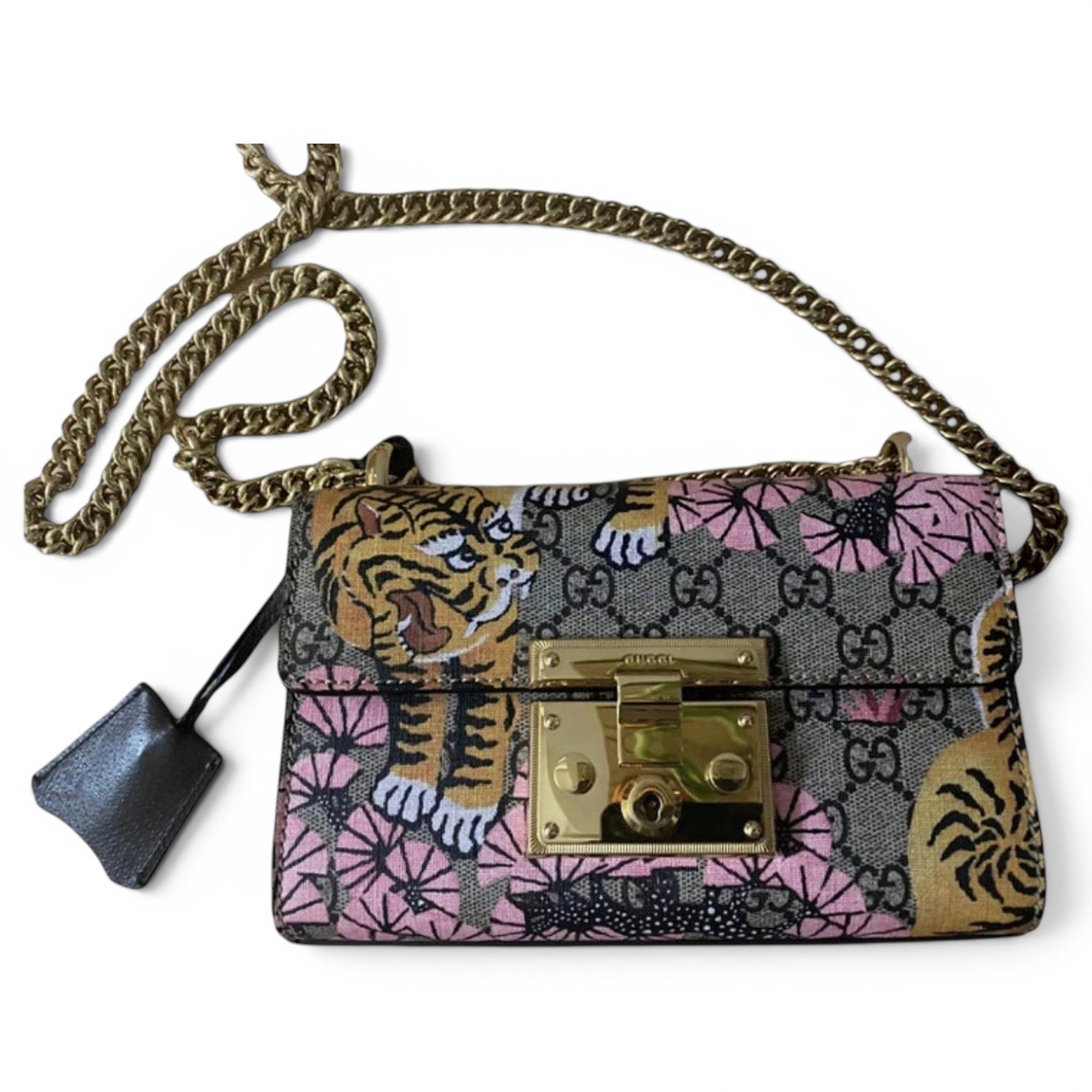 Padlock leather handbag