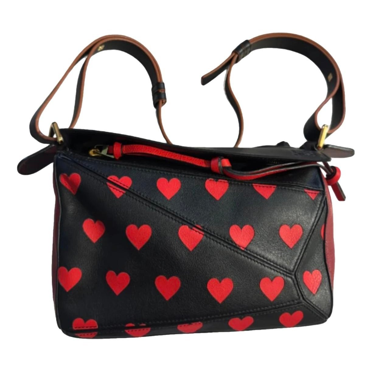 Puzzle leather handbag