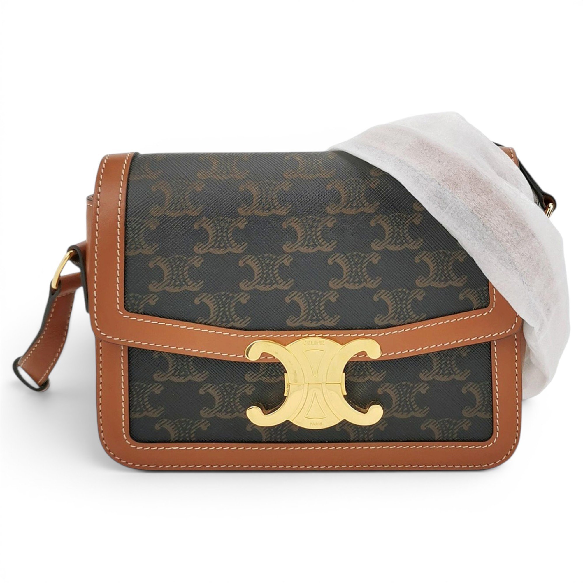 Triomphe leather crossbody bag