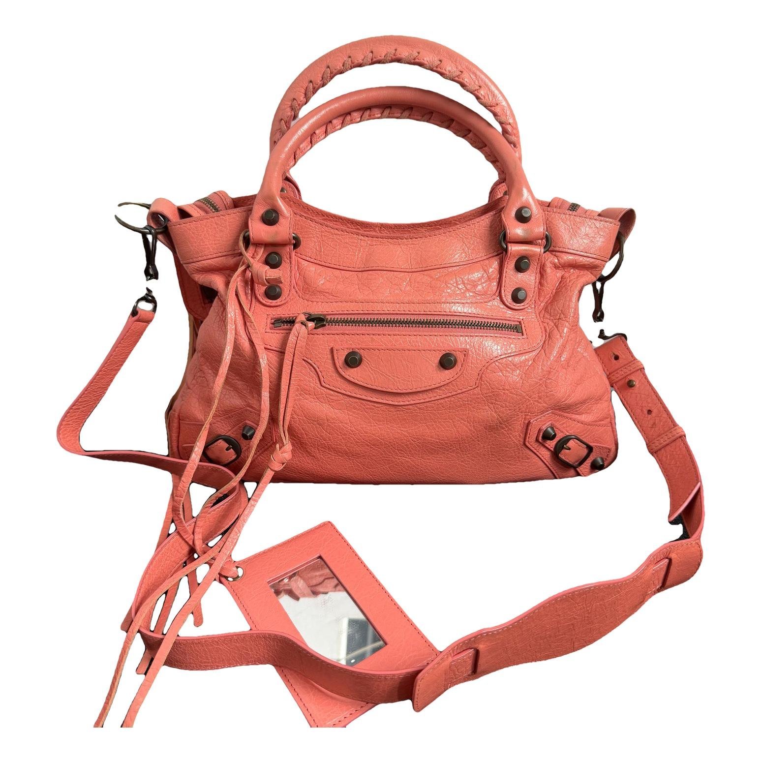 City leather handbag