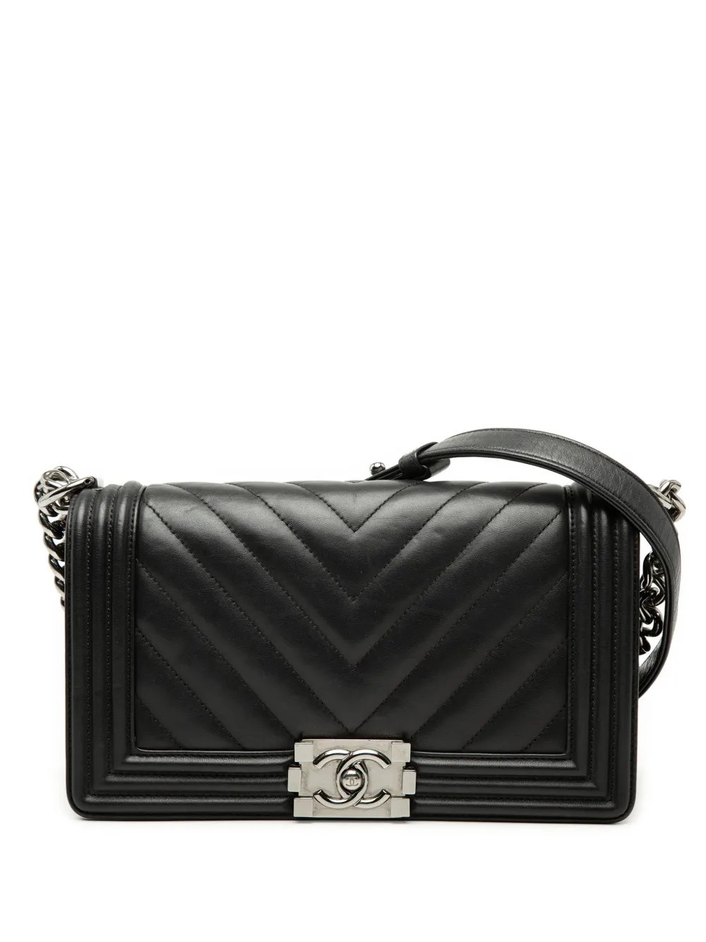 2018-2019 Old Medium Chevron Lambskin Boy Flap crossbody bag