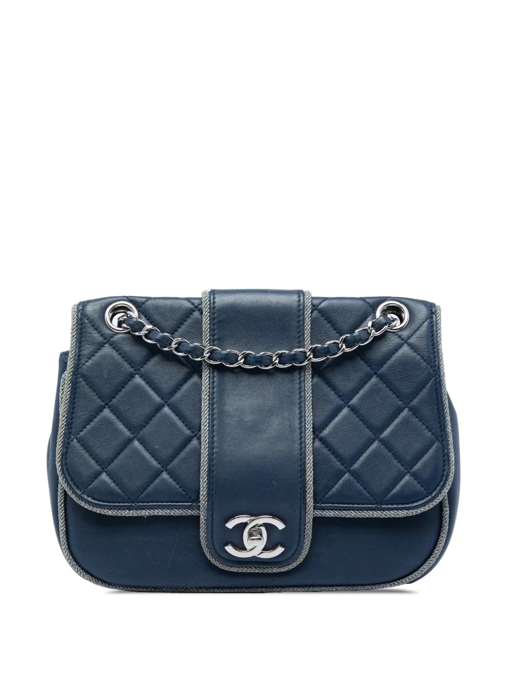 2019 Medium Quilted Lambskin and Metallic Trim Elementary Chic Flap crossbody bag