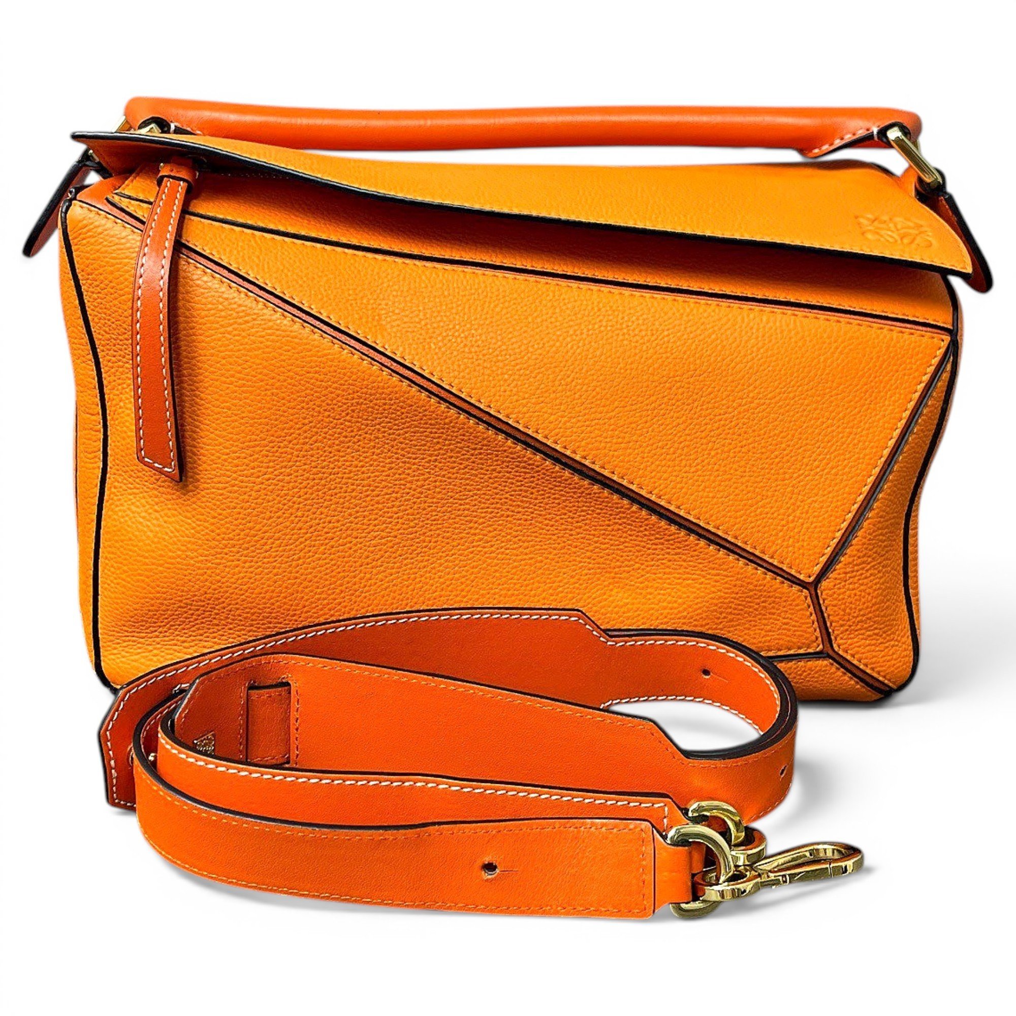 Puzzle leather handbag