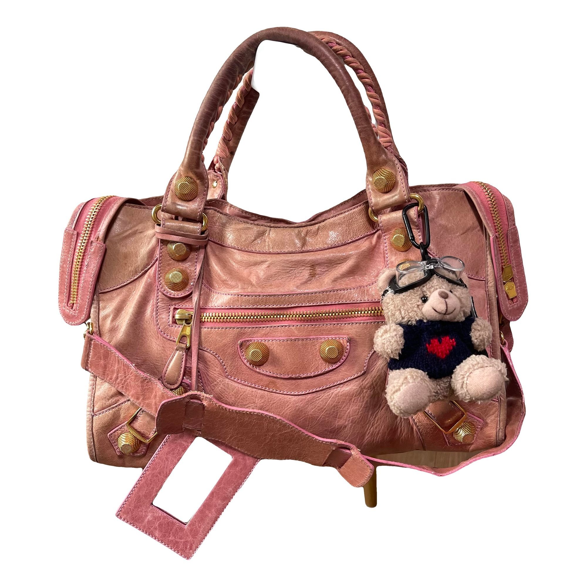 City leather handbag