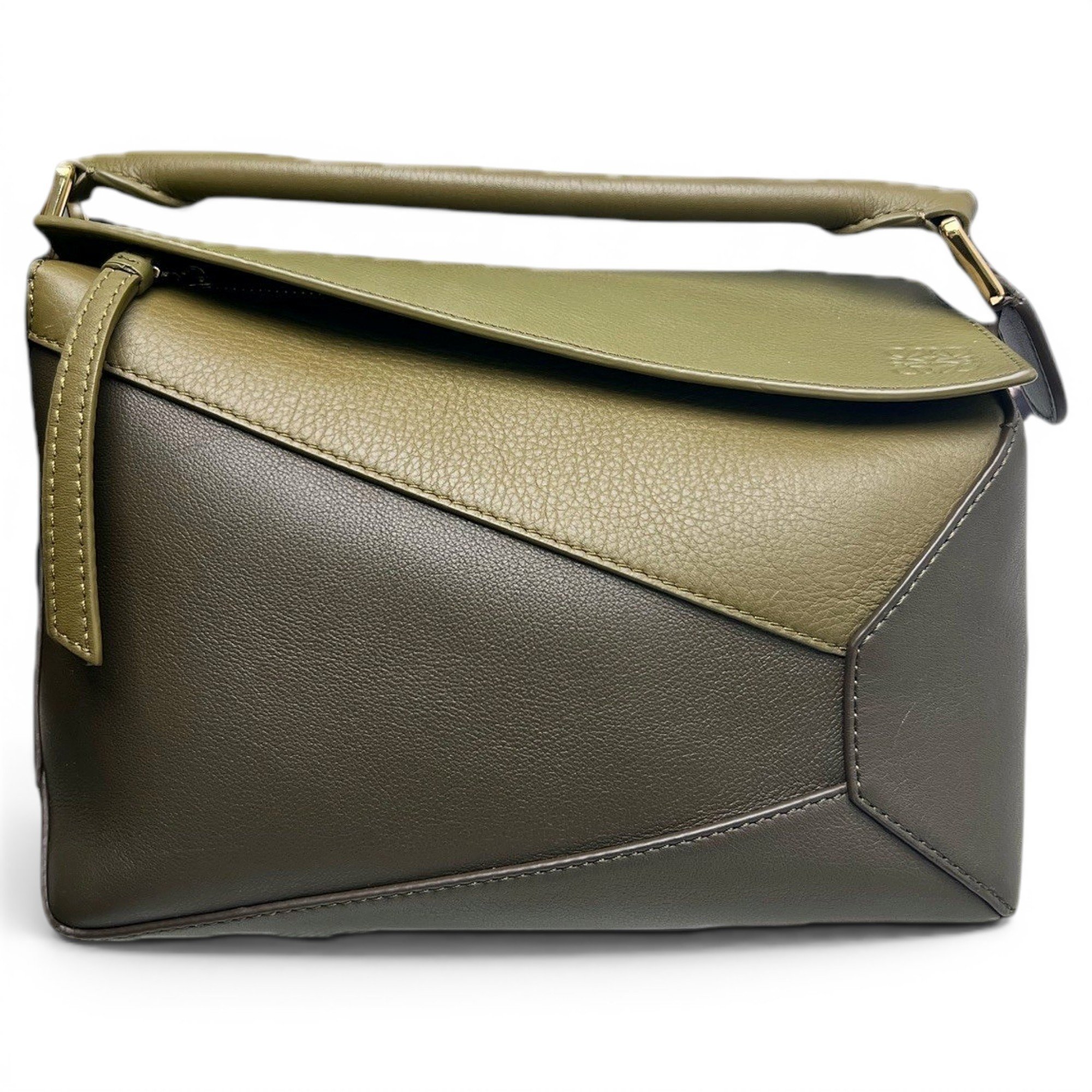 Puzzle leather handbag