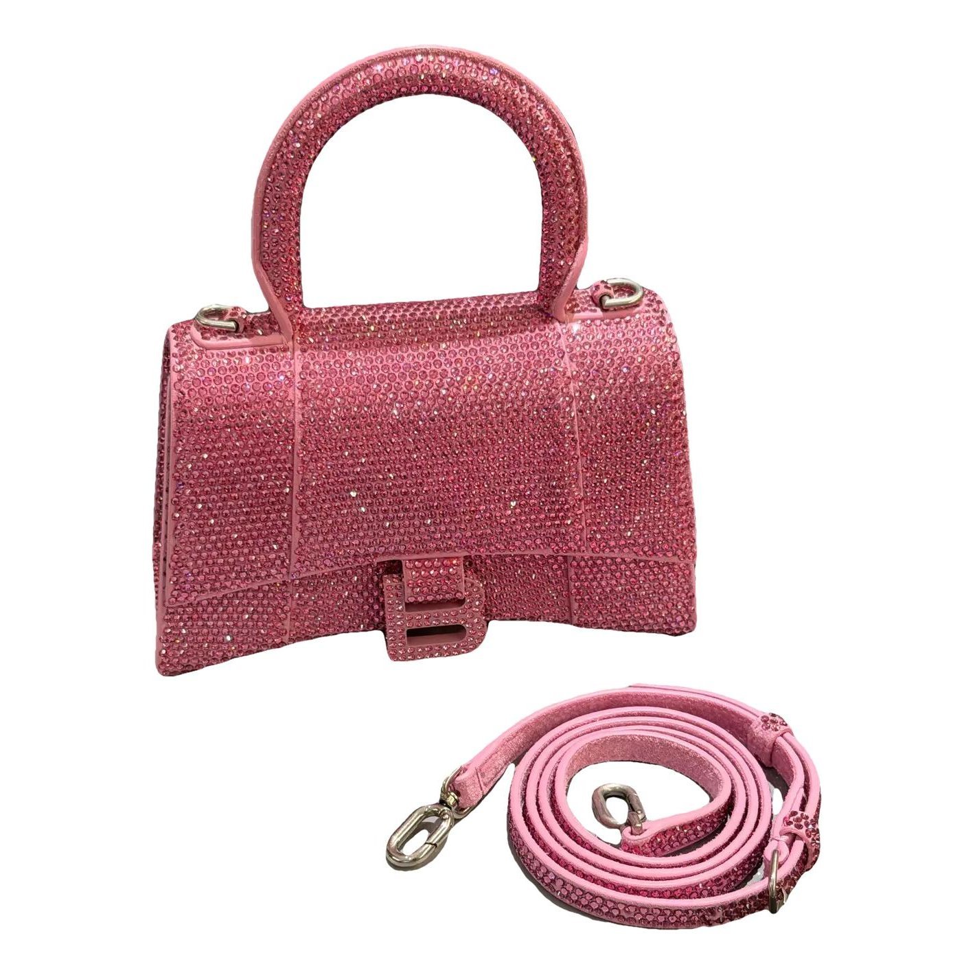 Hourglass leather handbag