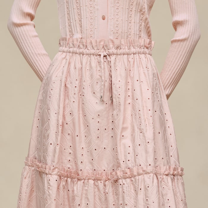Rose Palomino Jupe Brodée