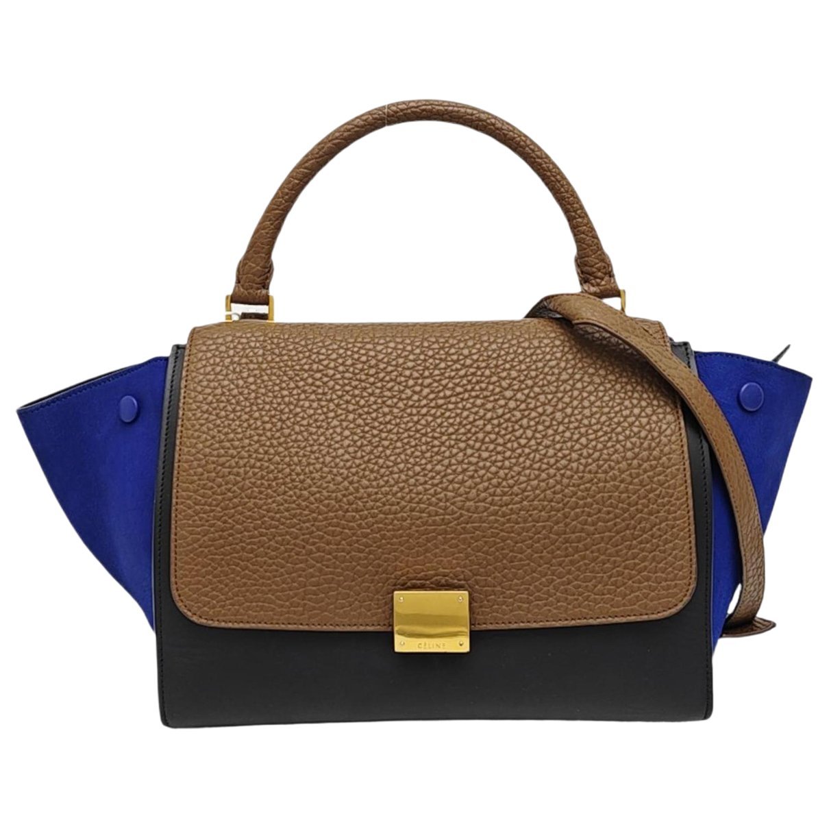 Trapèze leather handbag