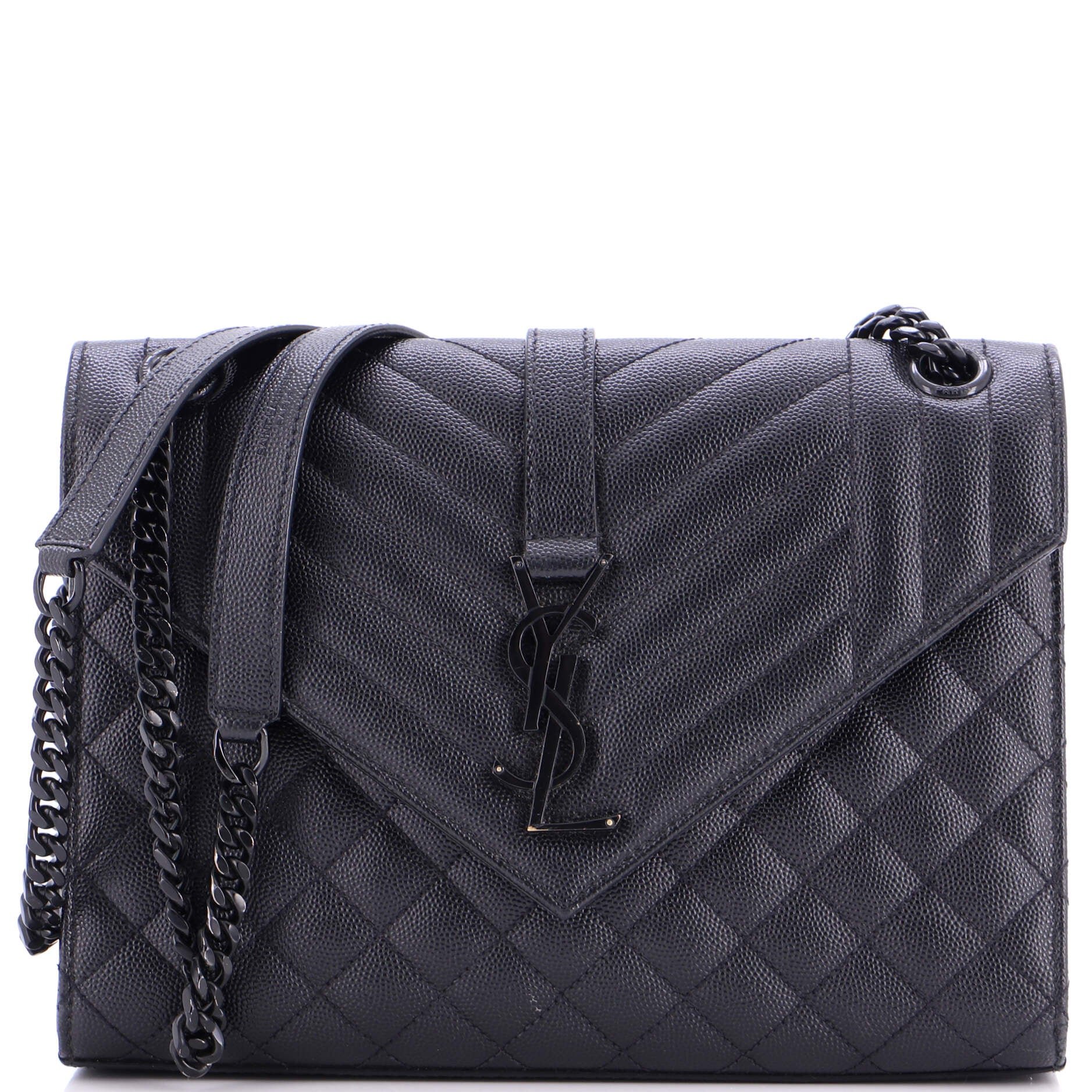 Saint Laurent Classic Monogram Envelope Satchel Mixed Matelasse Leather Medium