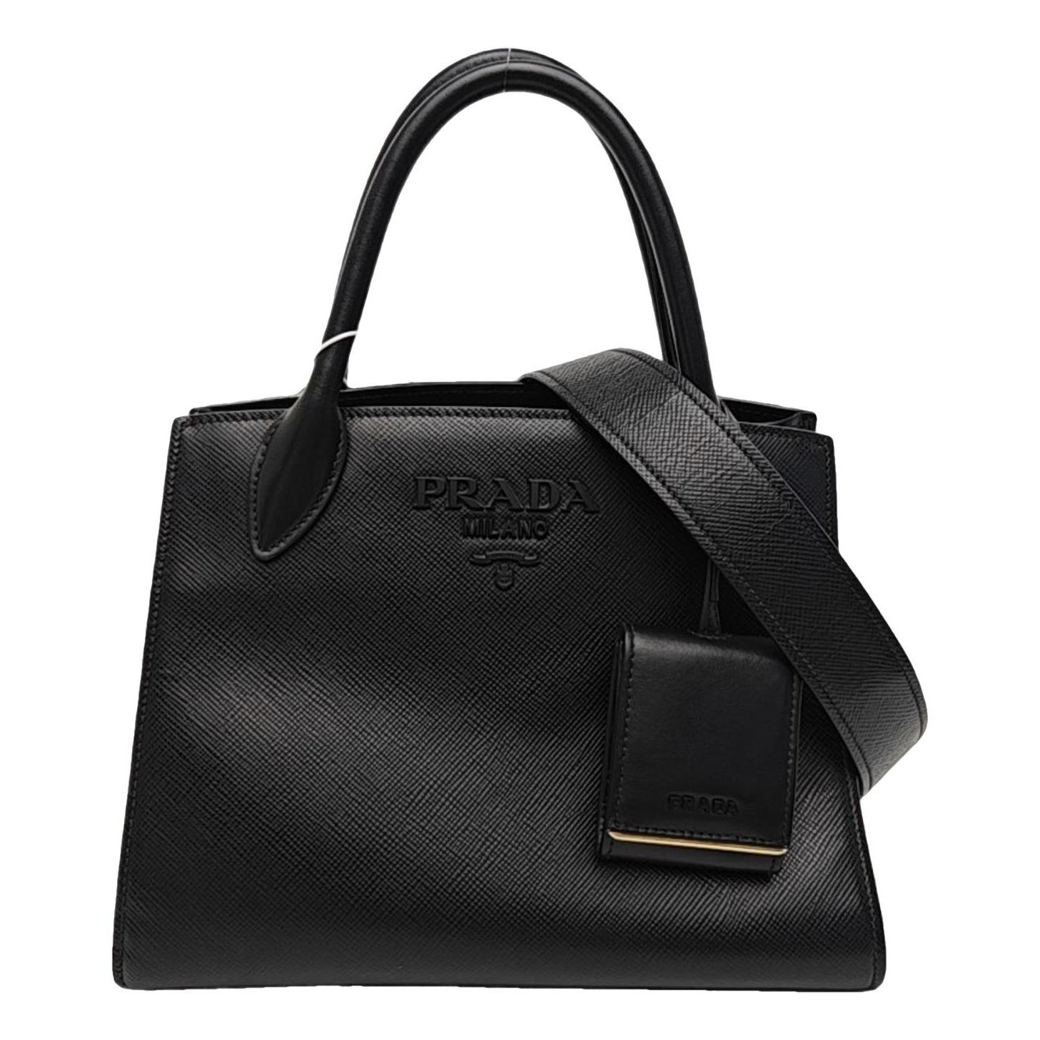 Monochrome leather handbag