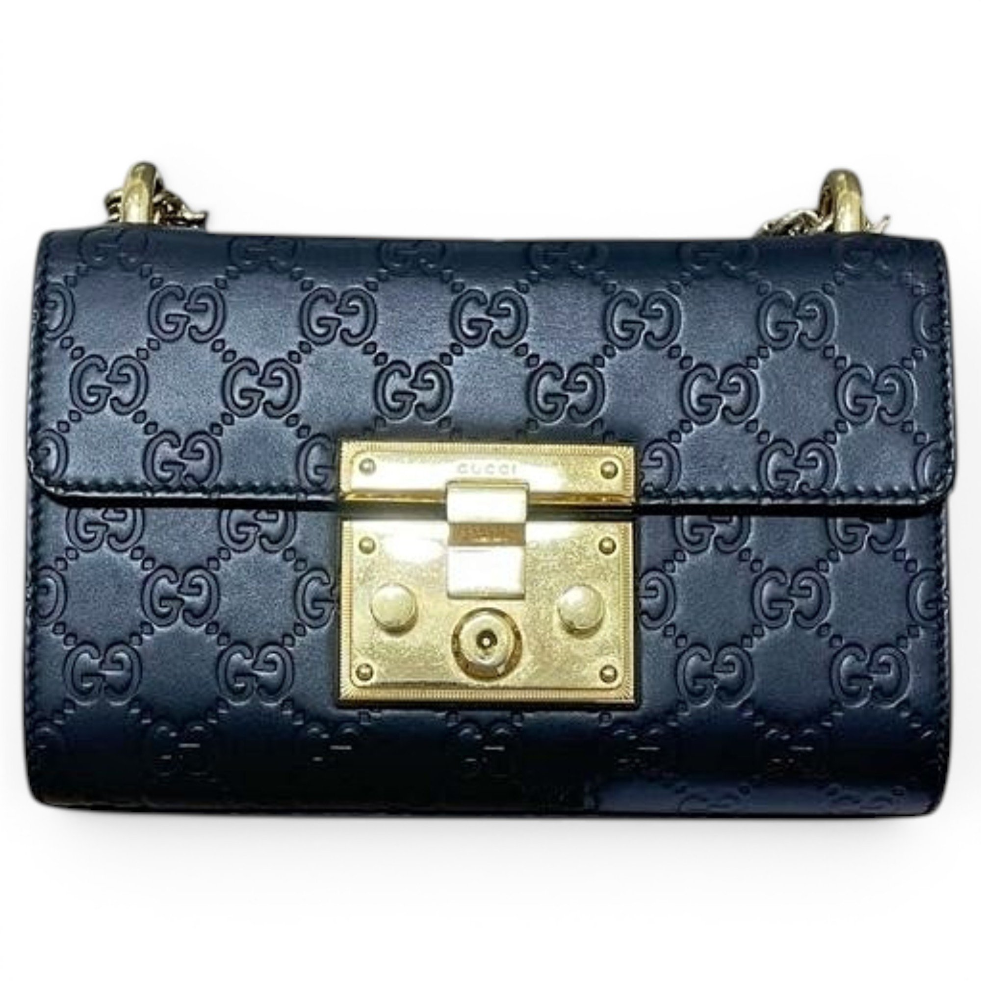 Padlock leather handbag