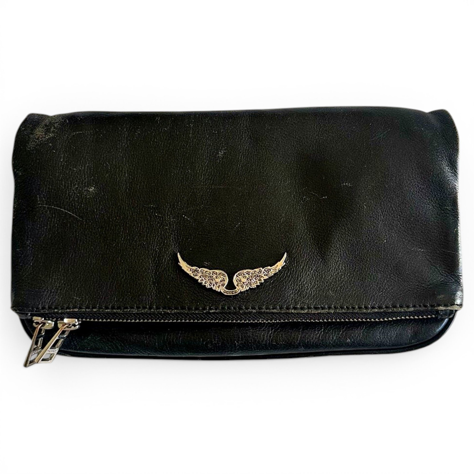 Rock leather clutch bag