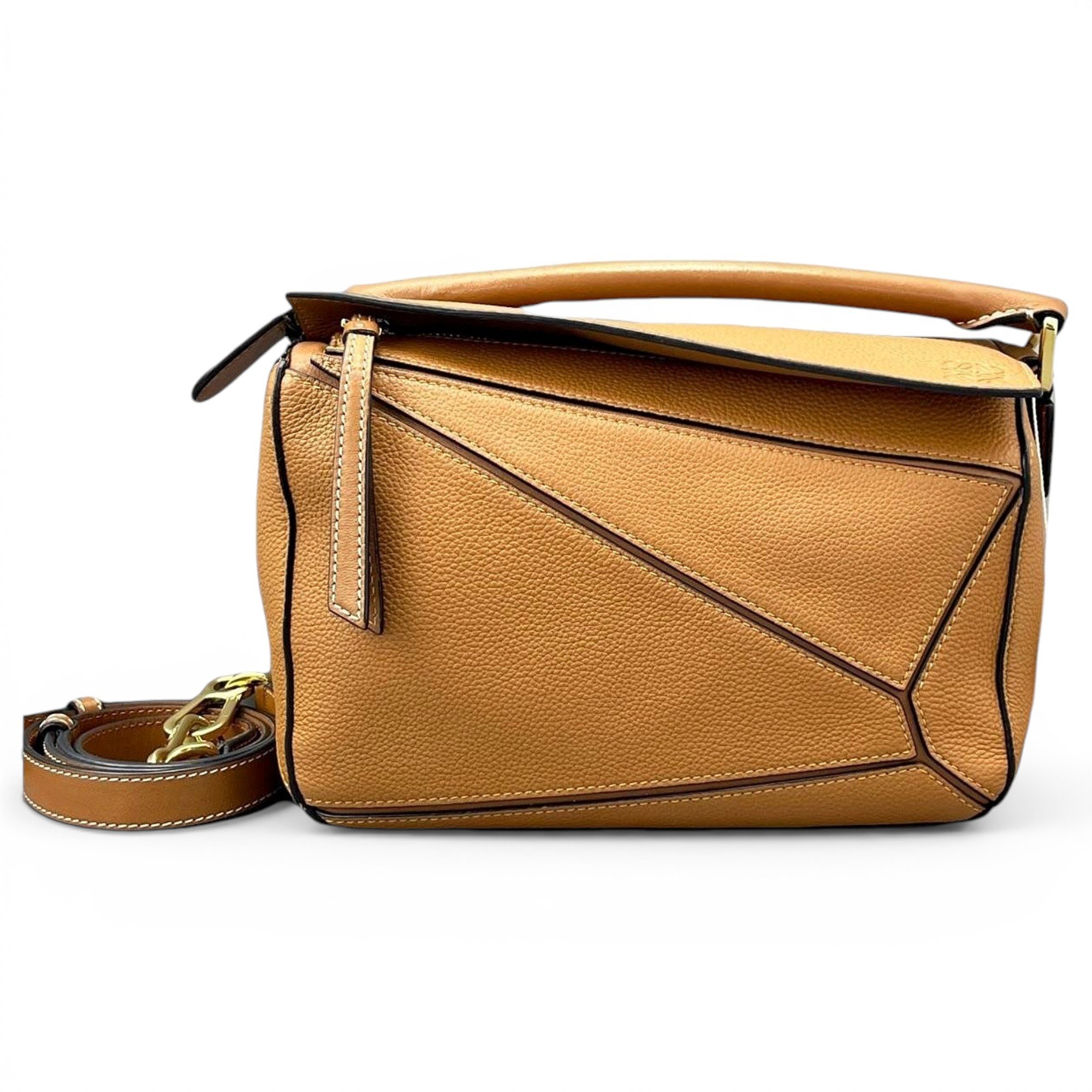 Puzzle leather handbag