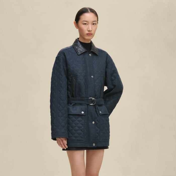 Bleu Céleste Short Quilted Coat