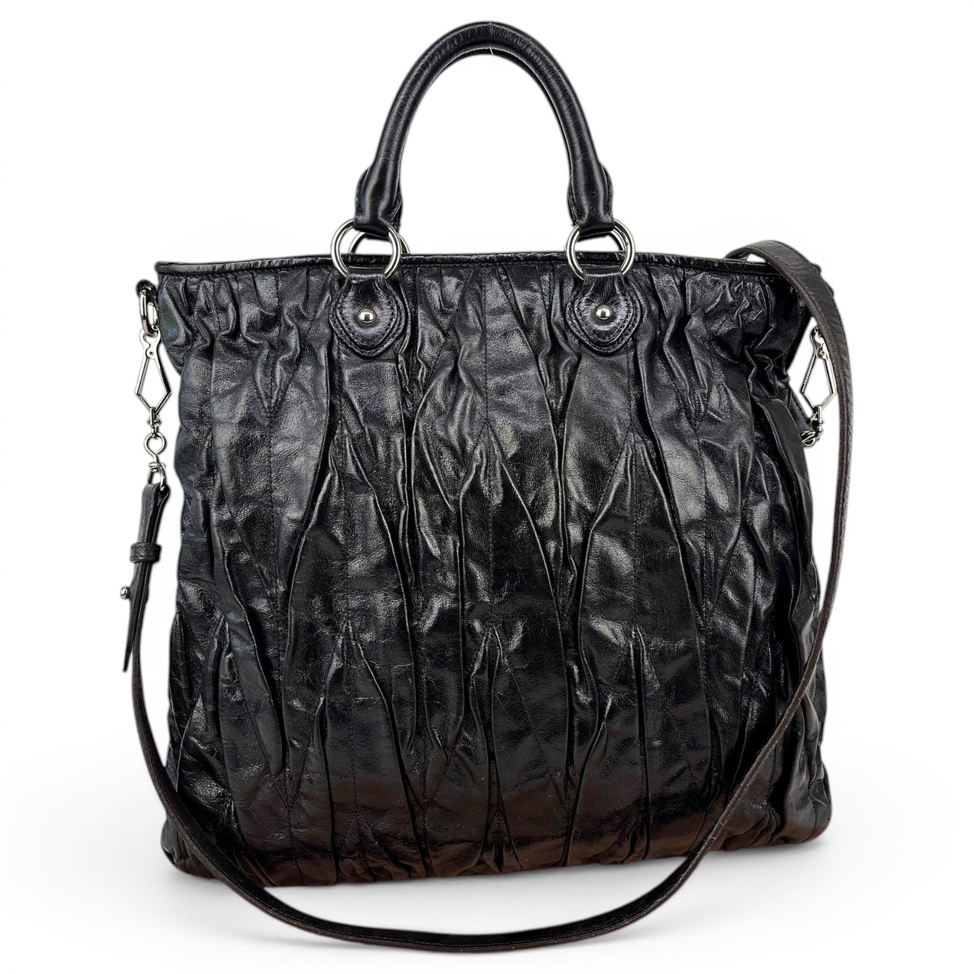 Vitello patent leather handbag